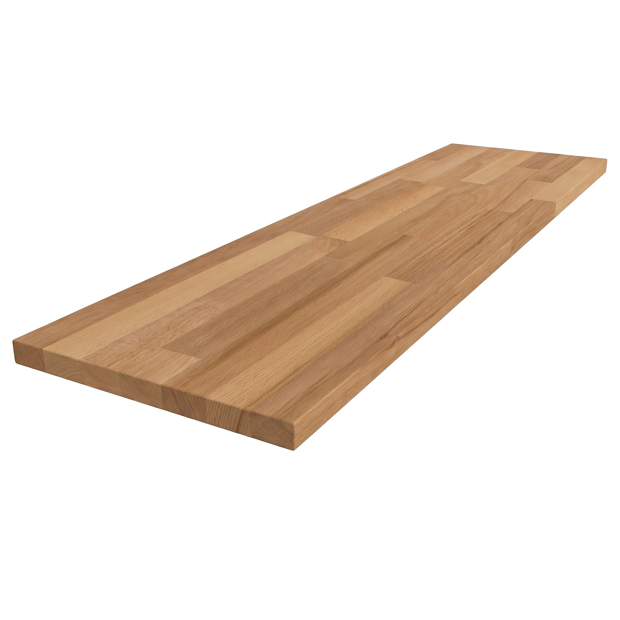 GoodHome Kava Natural Wood effect Solid beech Square edge Kitchen Worktop, (L)3000mm (W)620mm (T)27mm
