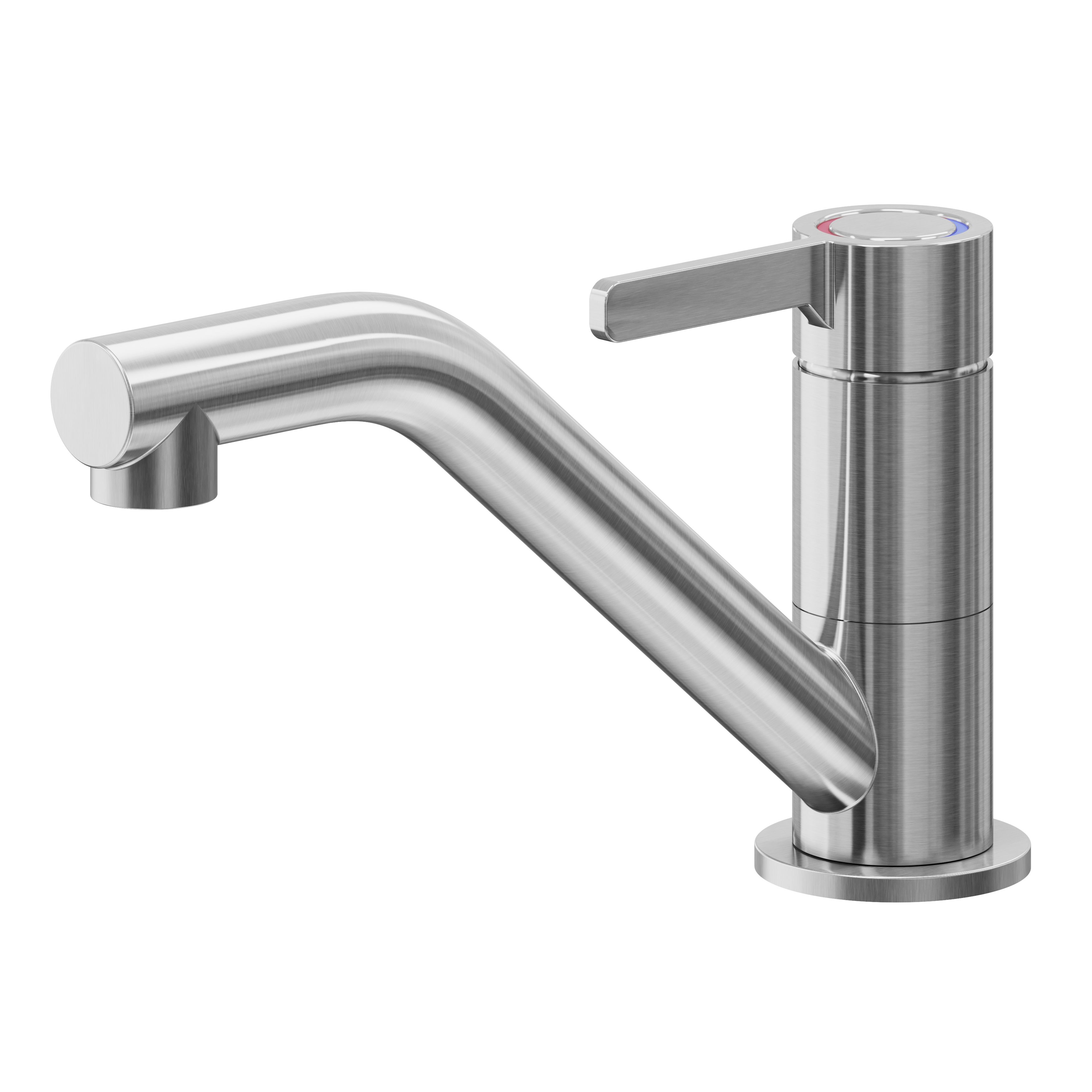 GoodHome Kawa Stainless steel effect Kitchen Top lever Tap DIY at B&Q