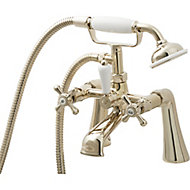 GoodHome Keiss Gold effect Bath Shower mixer Tap