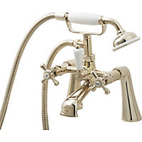 GoodHome Keiss Gold effect Combi boiler, gravity-fed & mains pressure water systems Bath Shower mixer Tap