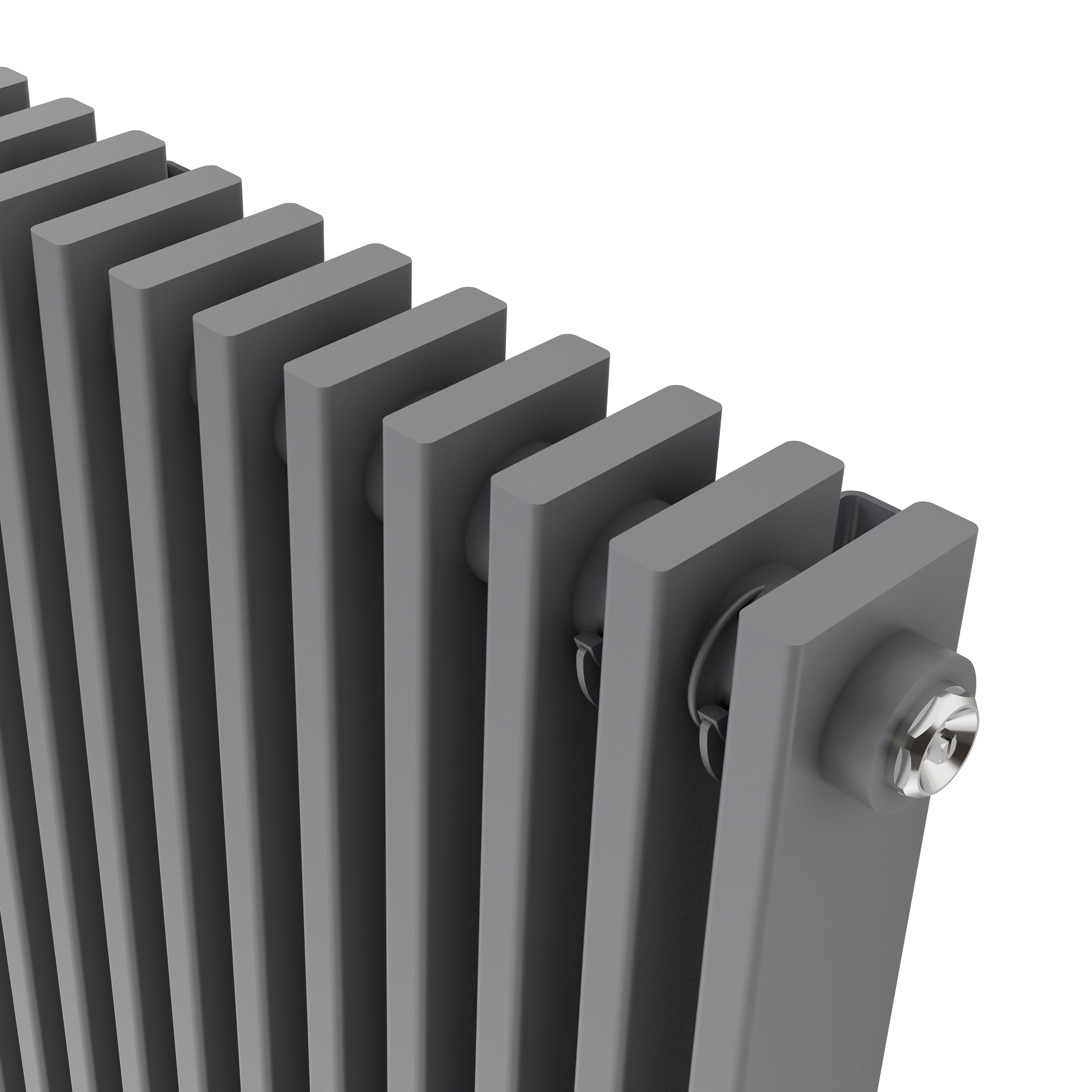 GoodHome Kensal HG1800368G Grey Hydronic Vertical Designer 3624BTU Radiator, (W)368mm x (H)1800mm