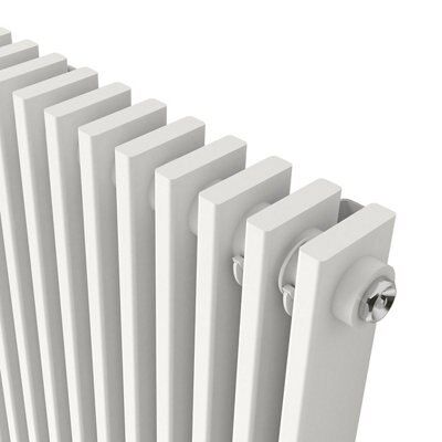 GoodHome Kensal HG1800368W White Thermodynamic Vertical Designer 3624BTU Radiator, (W)368mm x (H)1800mm
