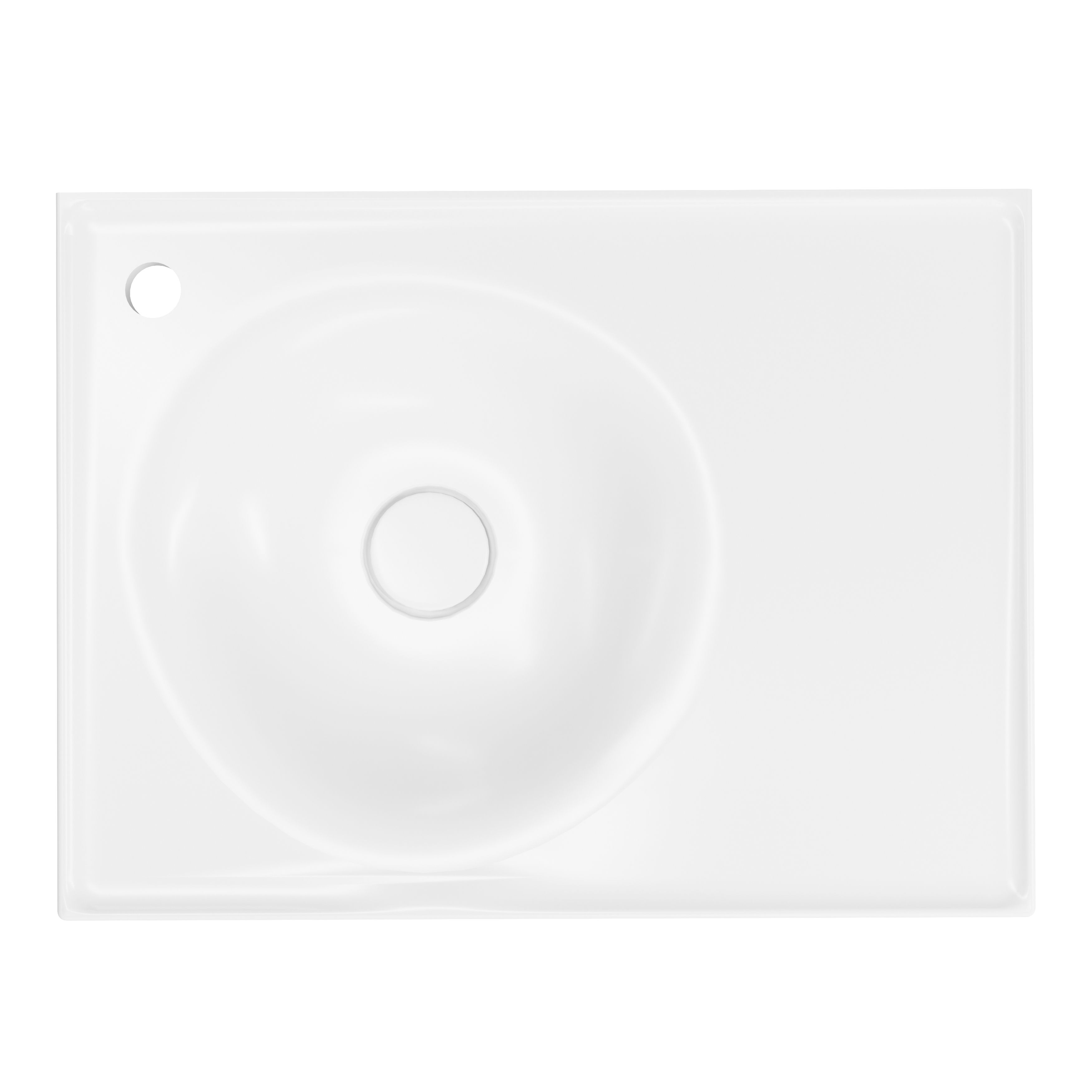 GoodHome Kentia Matt White Rectangular Vanity Basin (W)60.6cm