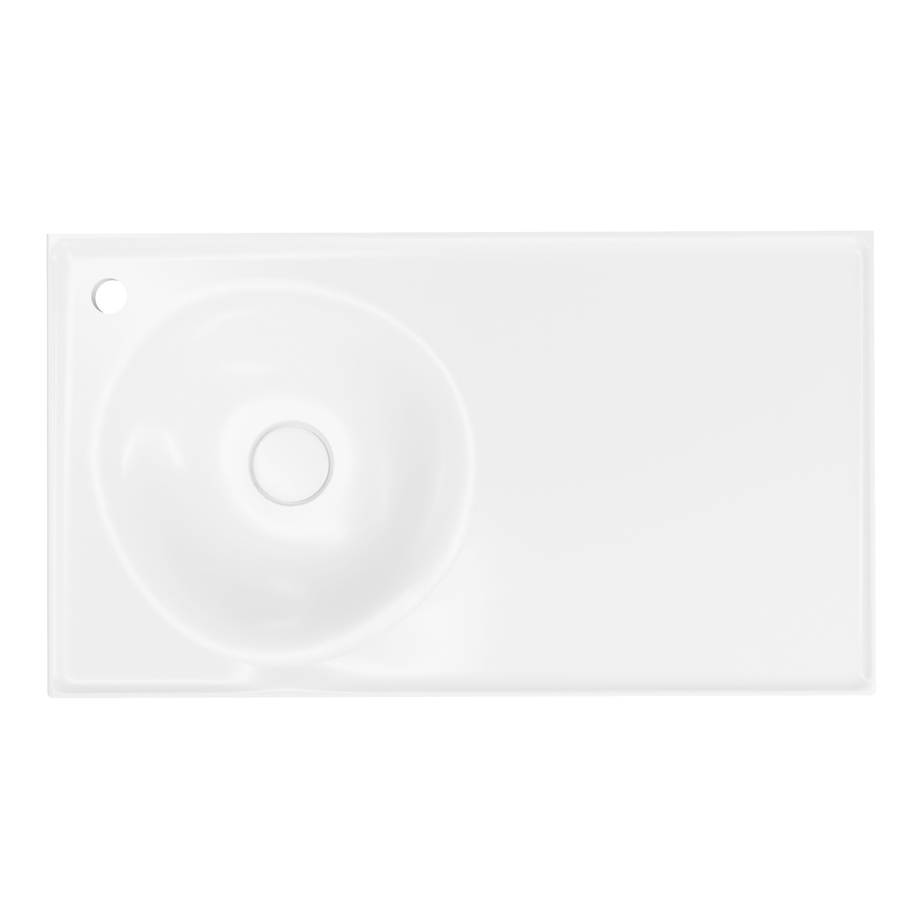 GoodHome Kentia Matt White Rectangular Vanity Basin (W)80.6cm