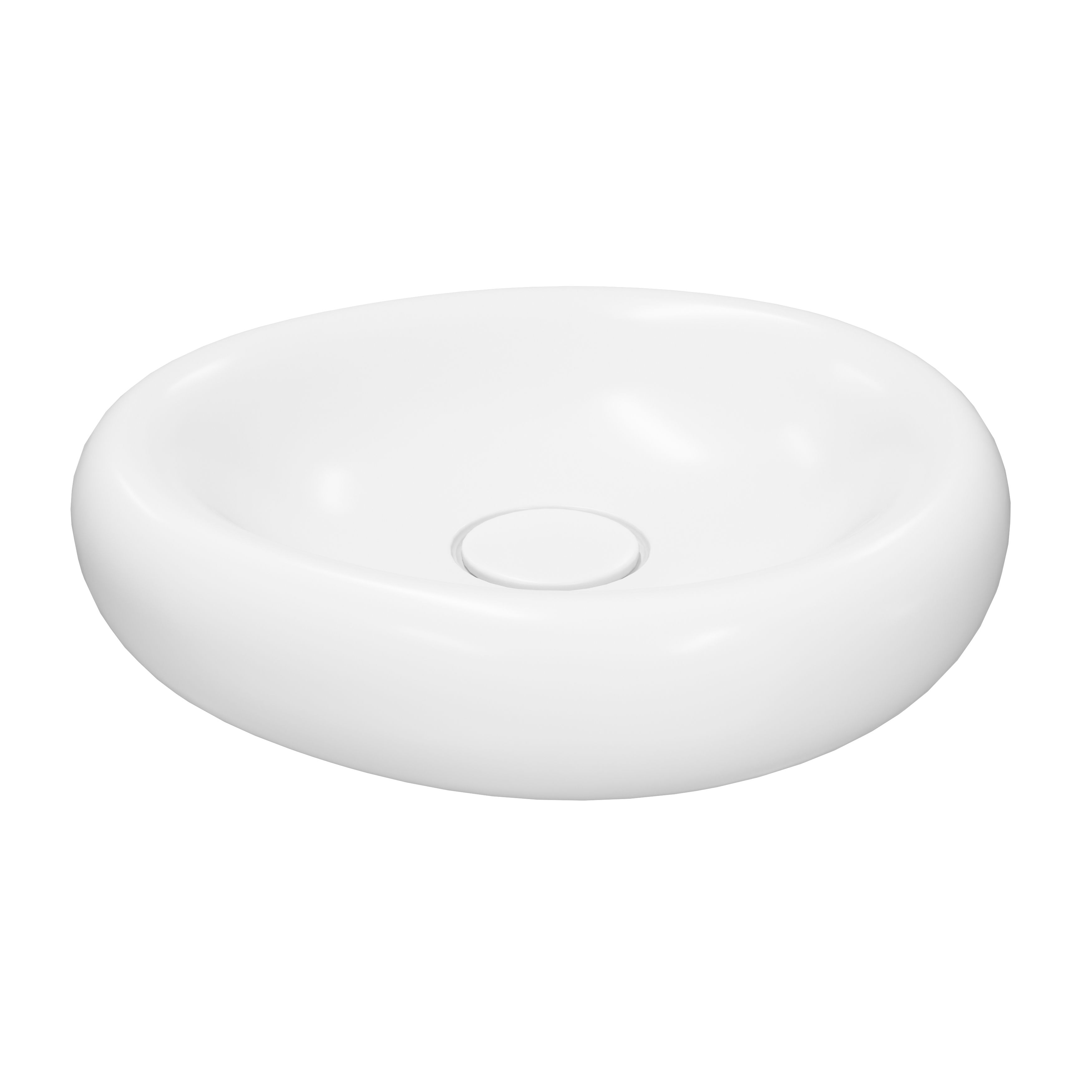 Goodhome Kentia Matt White Round Counter Top Basin (w)39.6cm 