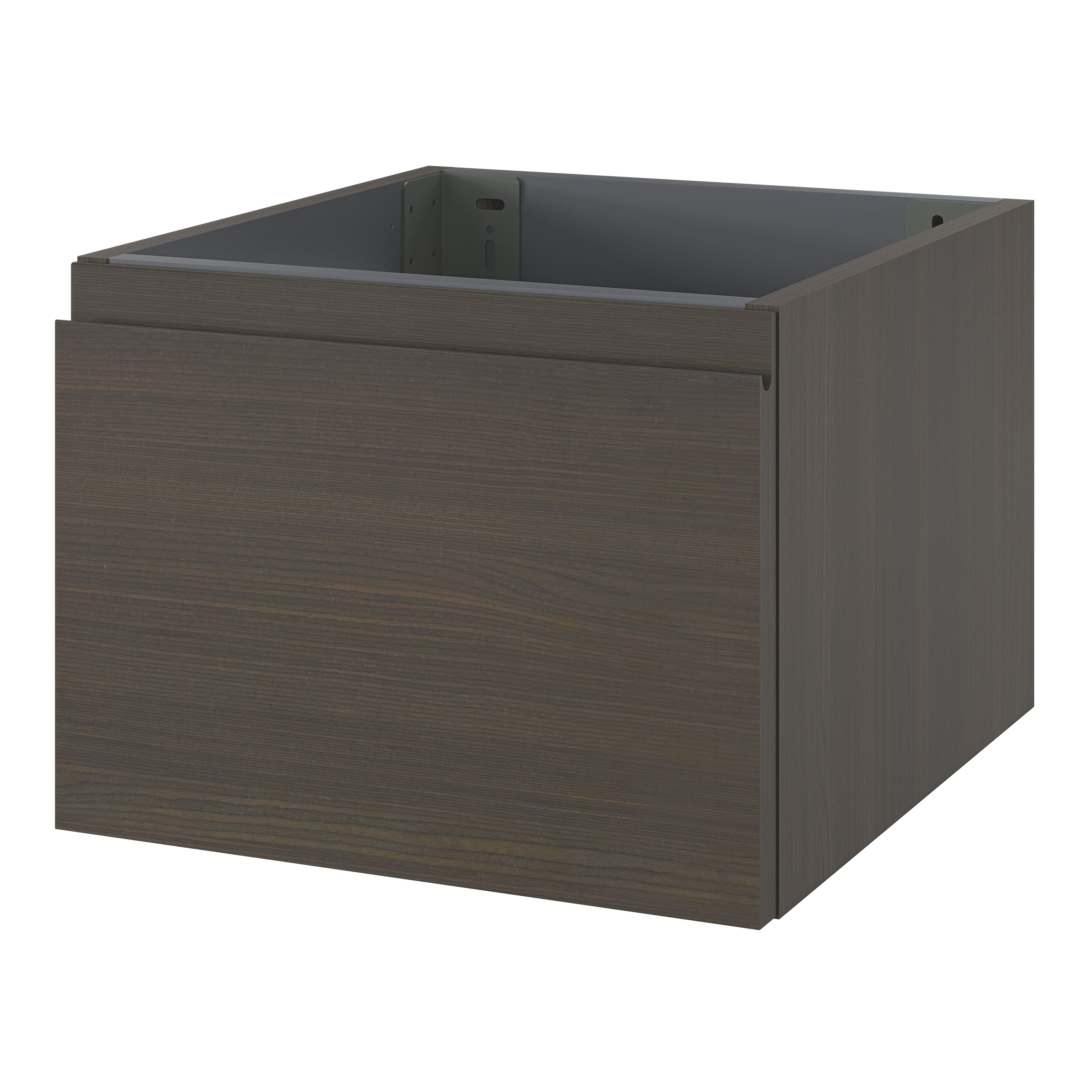 GoodHome Kentia Walnut Veneer Wall-mounted Bathroom Cabinet (H) 300mm (W) 400mm