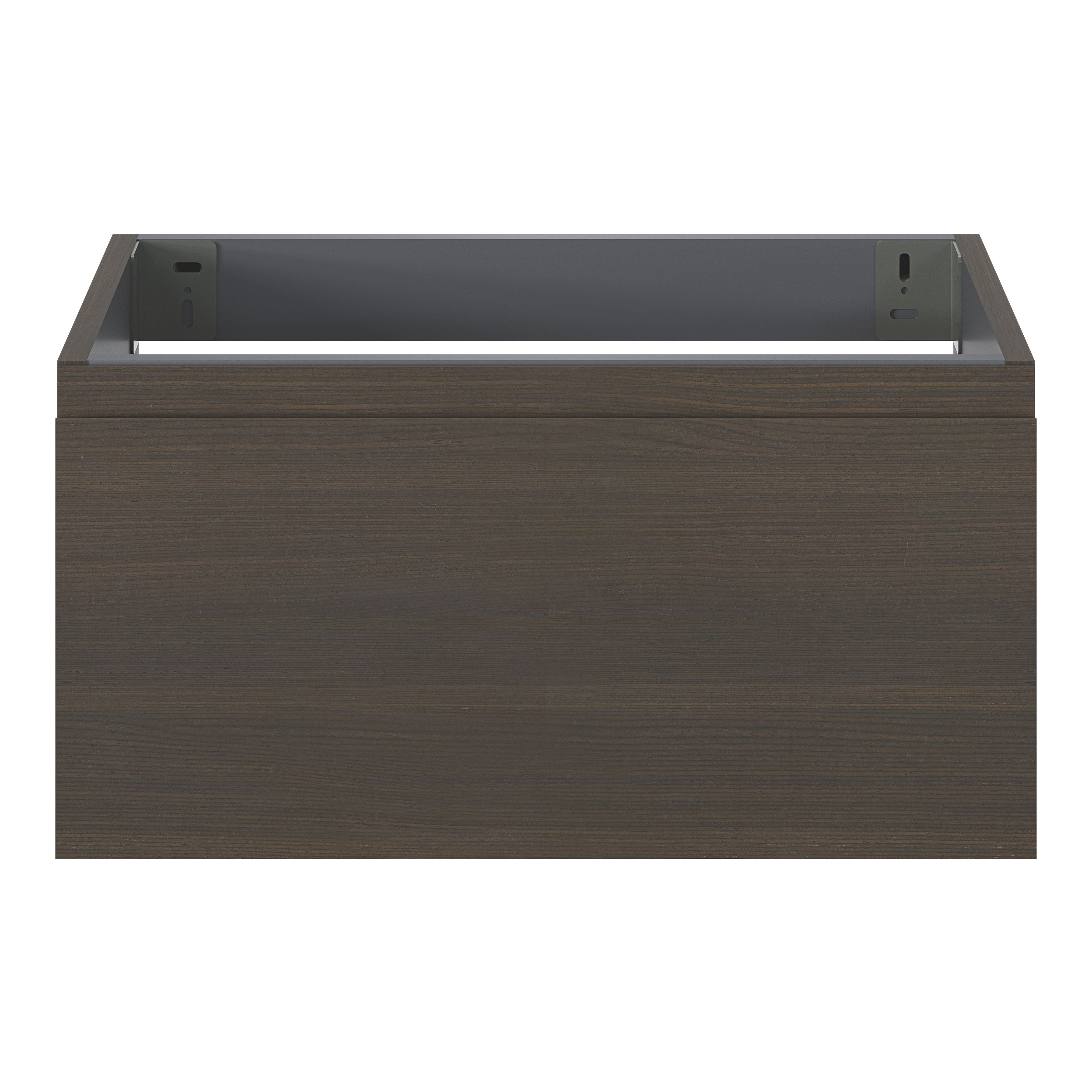 Buy GoodHome Kentia Walnut Veneer Wall-mounted Bathroom Cabinet (H) 300mm (W) 600mm at B&Q