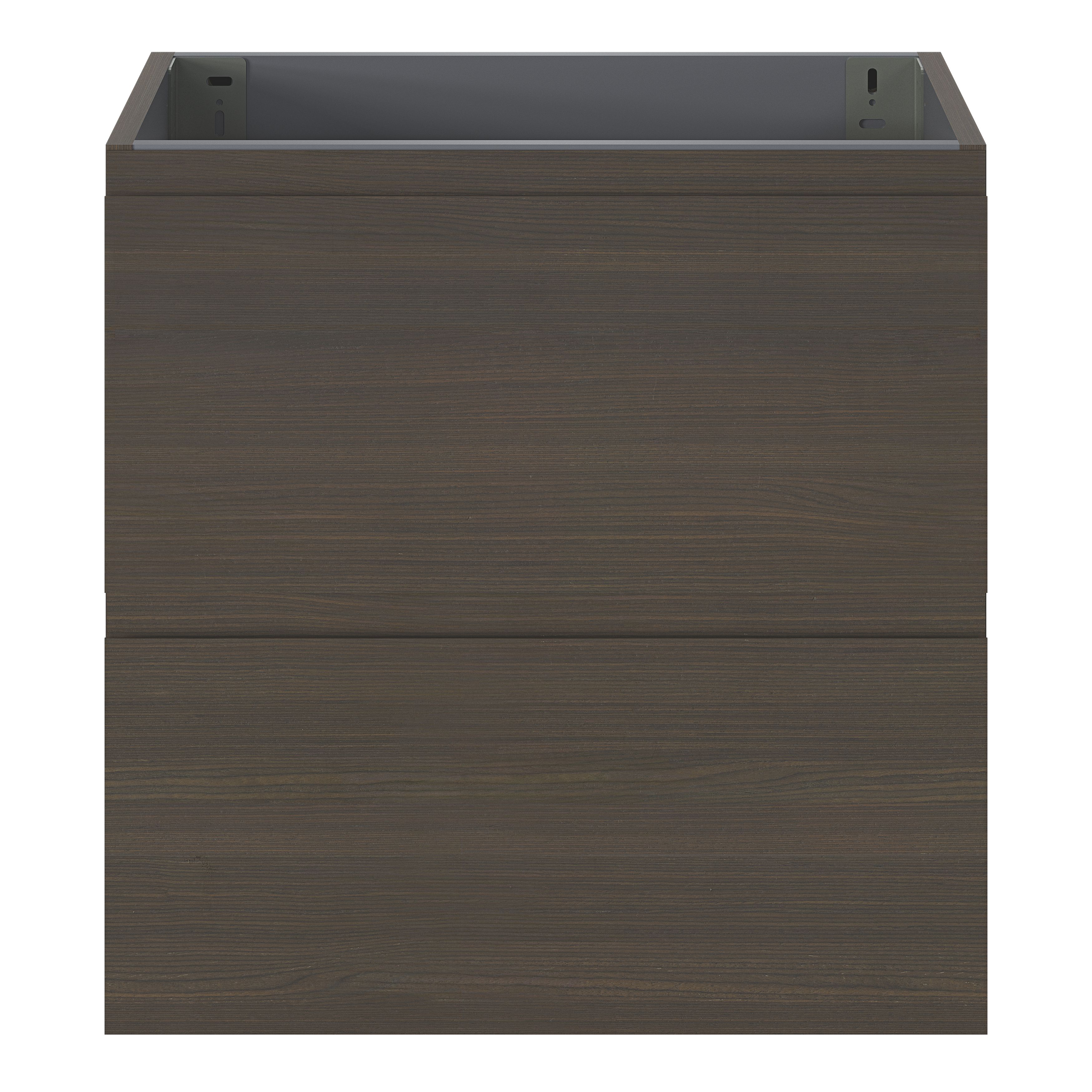 GoodHome Kentia Walnut Veneer Wall-mounted Bathroom Cabinet (H) 600mm (W) 600mm