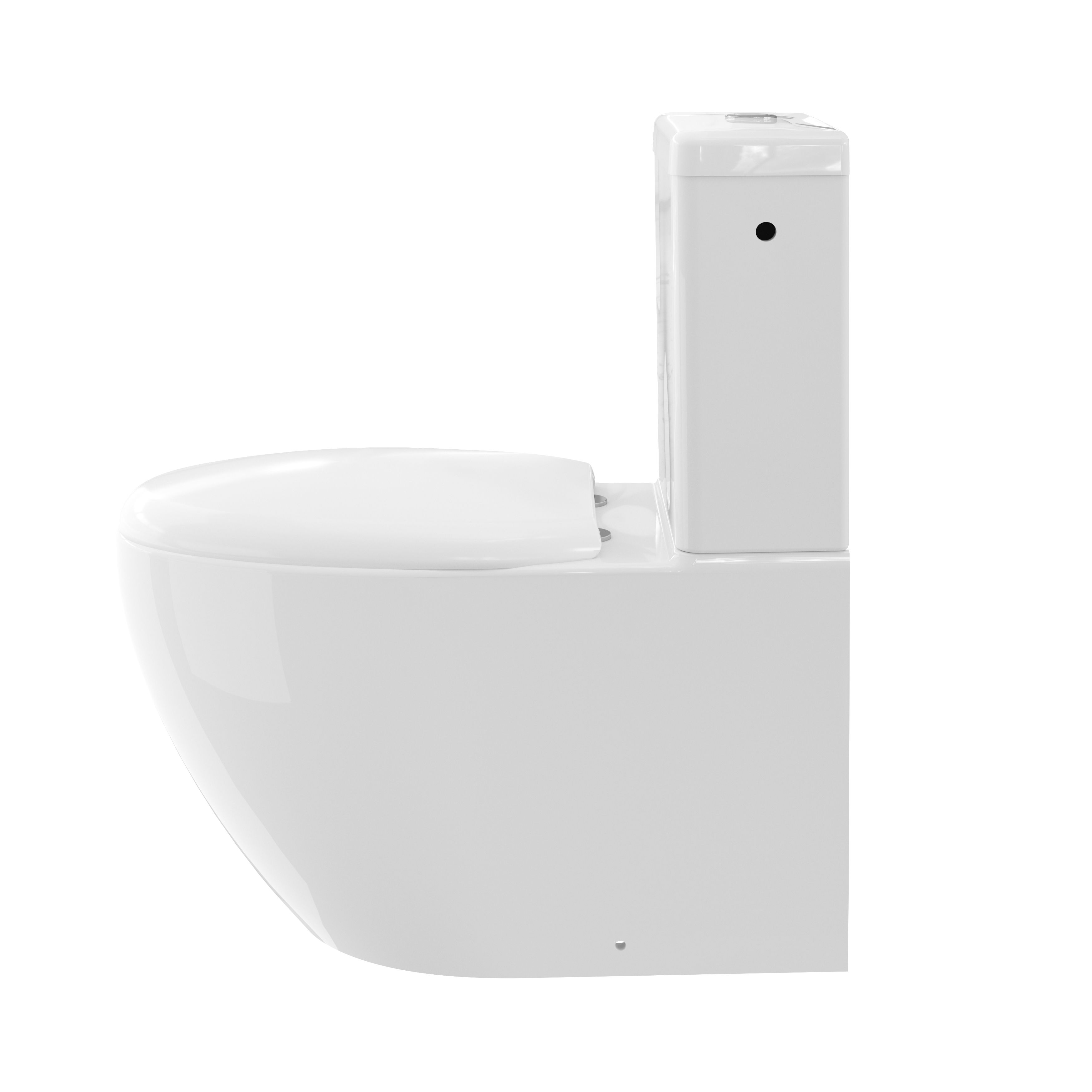 GoodHome Kentia White Close-coupled Round Toilet cistern with