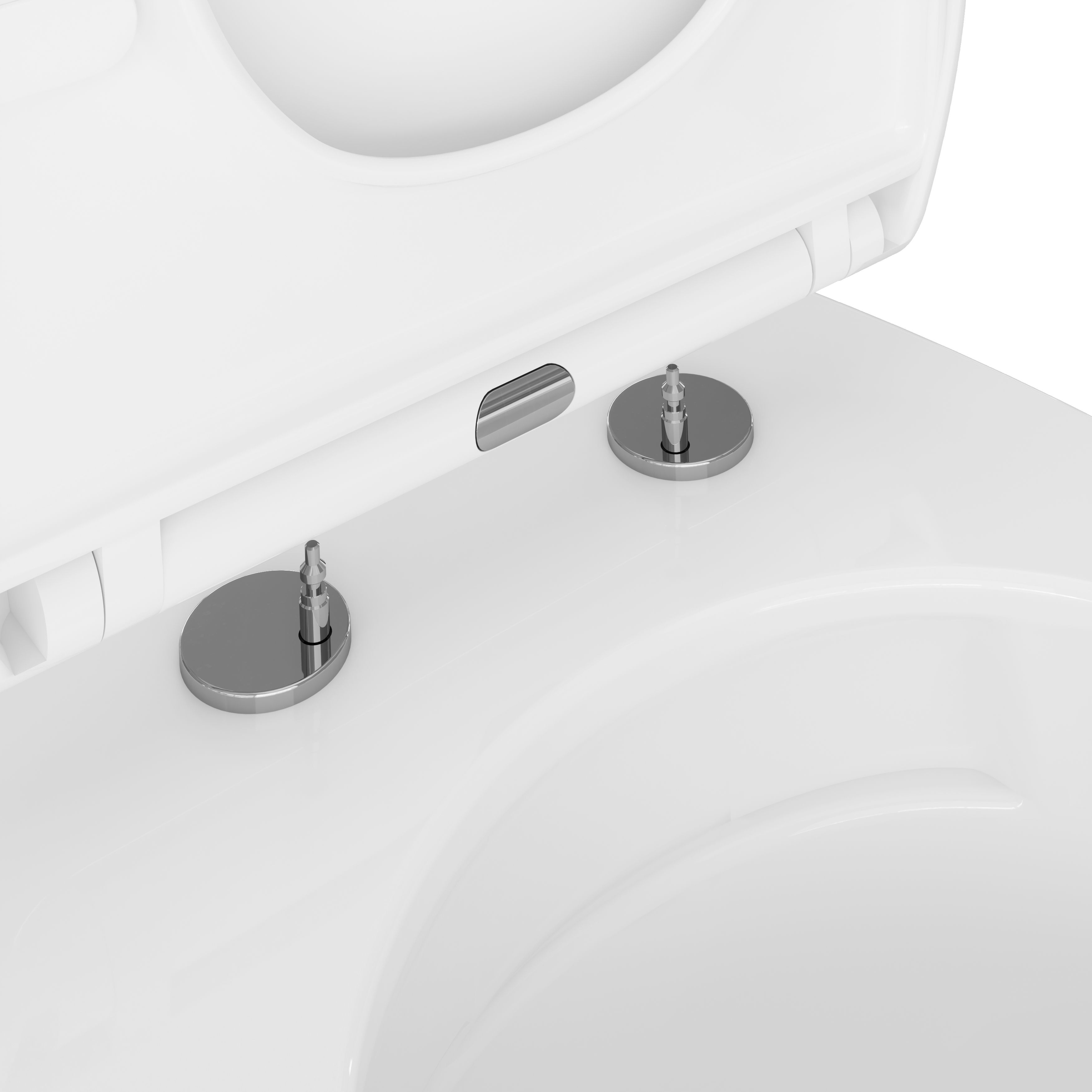 GoodHome Kentia White Rimless Back to wall Round Toilet pan with Soft close seat