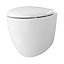GoodHome Kentia White Rimless Wall hung Round Toilet pan with Soft close seat
