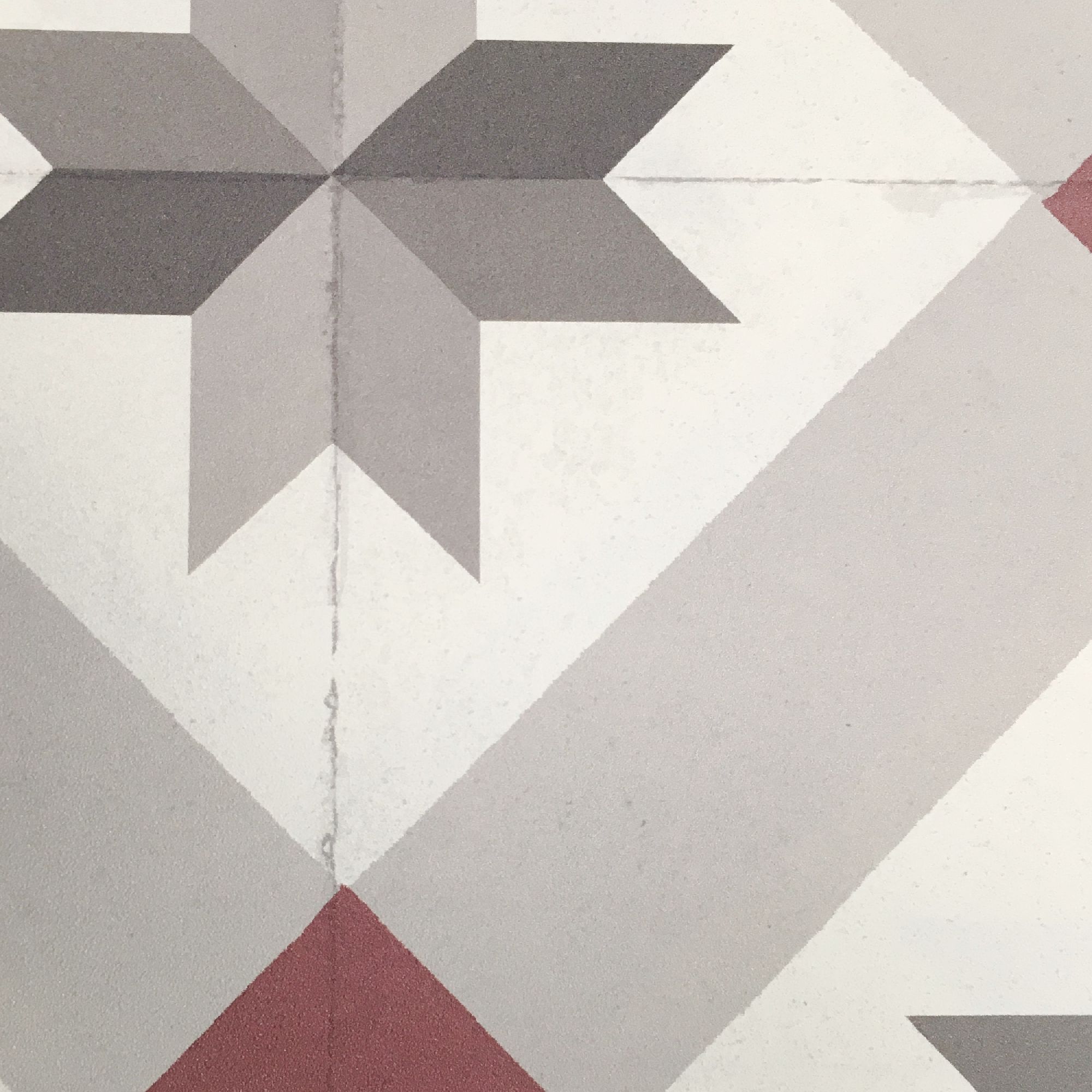 GoodHome Kerlic Light beige & red Tile effect Art deco Textured Wallpaper