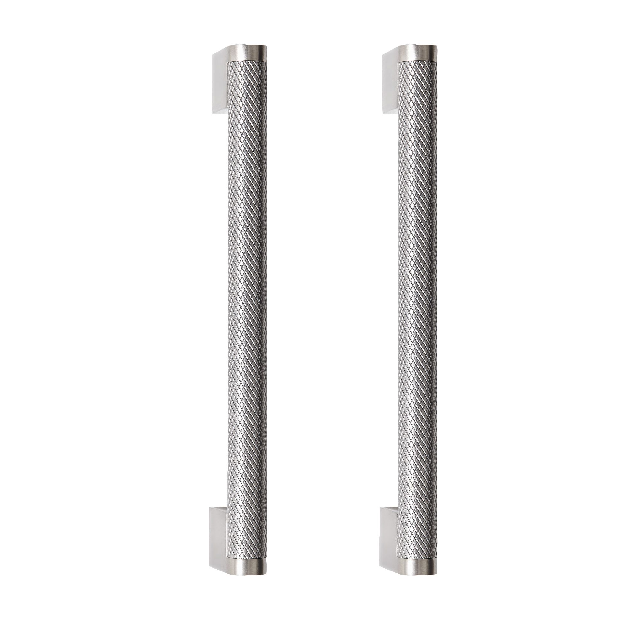 GoodHome Khara Embossed Nickel effect Kitchen cabinets Bar Pull Handle (L)18.8cm (D)36mm, Pack of 2