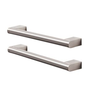 GoodHome Khara Nickel effect Kitchen cabinets Bar Handle (L)18.8cm, Pack of 2