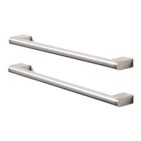 GoodHome Khara Nickel effect Kitchen cabinets Bar Pull Handle (L)28.4cm (D)36mm, Pack of 2