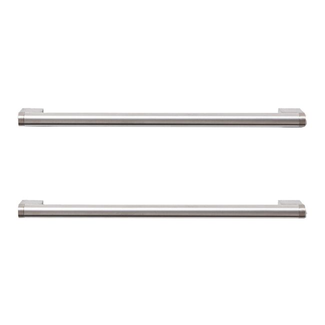 GoodHome Khara Nickel effect Kitchen cabinets Bar Pull Handle (L)28.4cm (D)36mm, Pack of 2