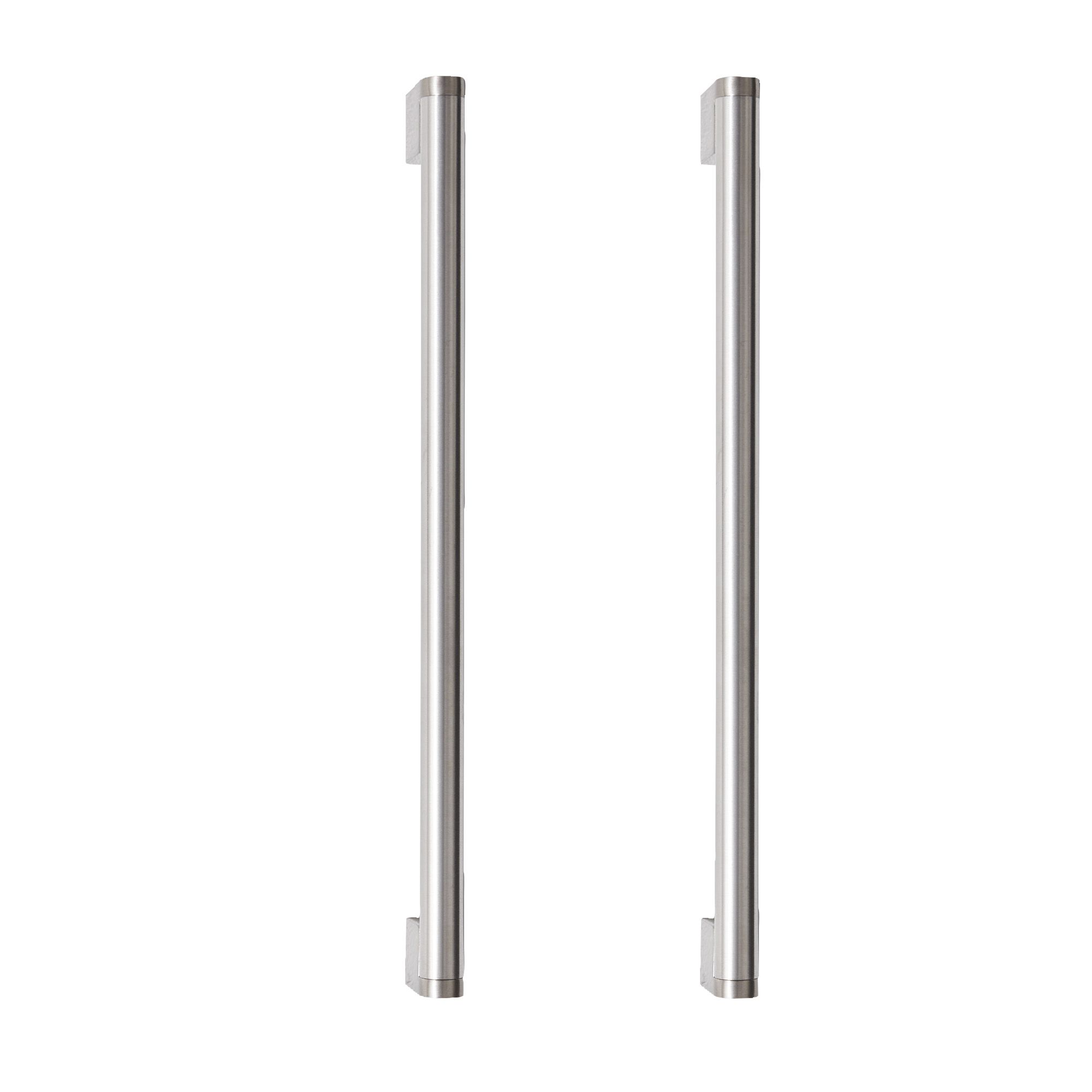 GoodHome Khara Nickel effect Kitchen cabinets Bar Pull Handle (L)28.4cm (D)36mm, Pack of 2