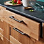 GoodHome Khara Nickel effect Kitchen cabinets Handle (L)18.8cm