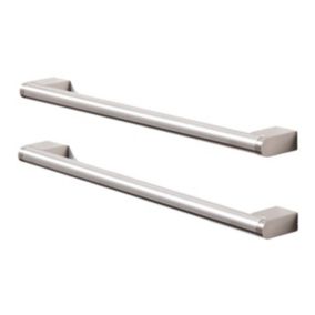 GoodHome Khara Nickel effect Kitchen cabinets Handle (L)28.4cm, Pack of 2