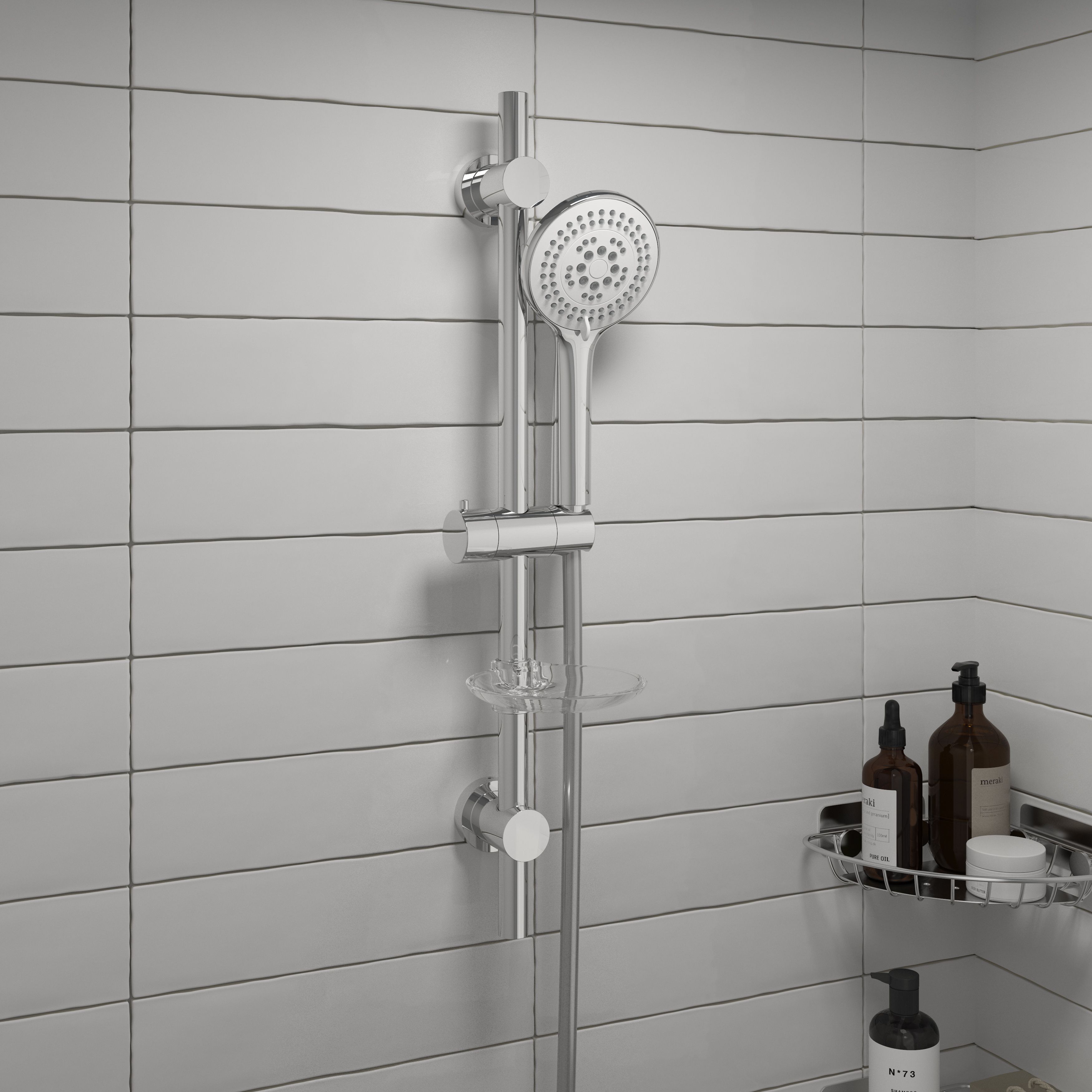 GoodHome Kielder 5-spray pattern Chrome effect Shower kit - 7