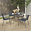 GoodHome Kilifi Midnight navy Metal 4 seater Round Dining table