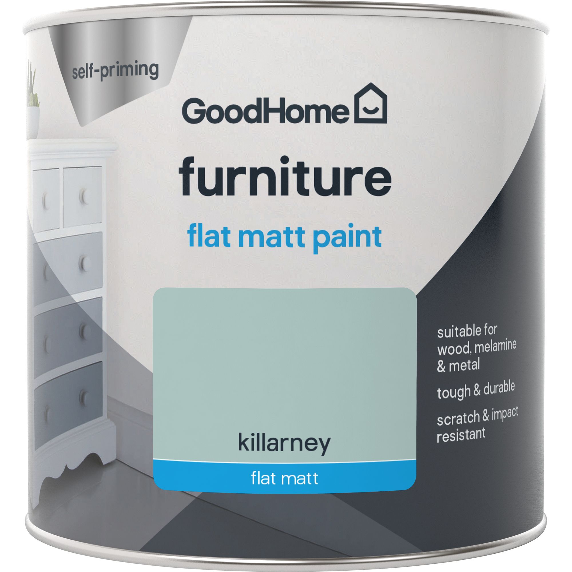 GoodHome Killarney Flat matt Furniture paint, 500ml