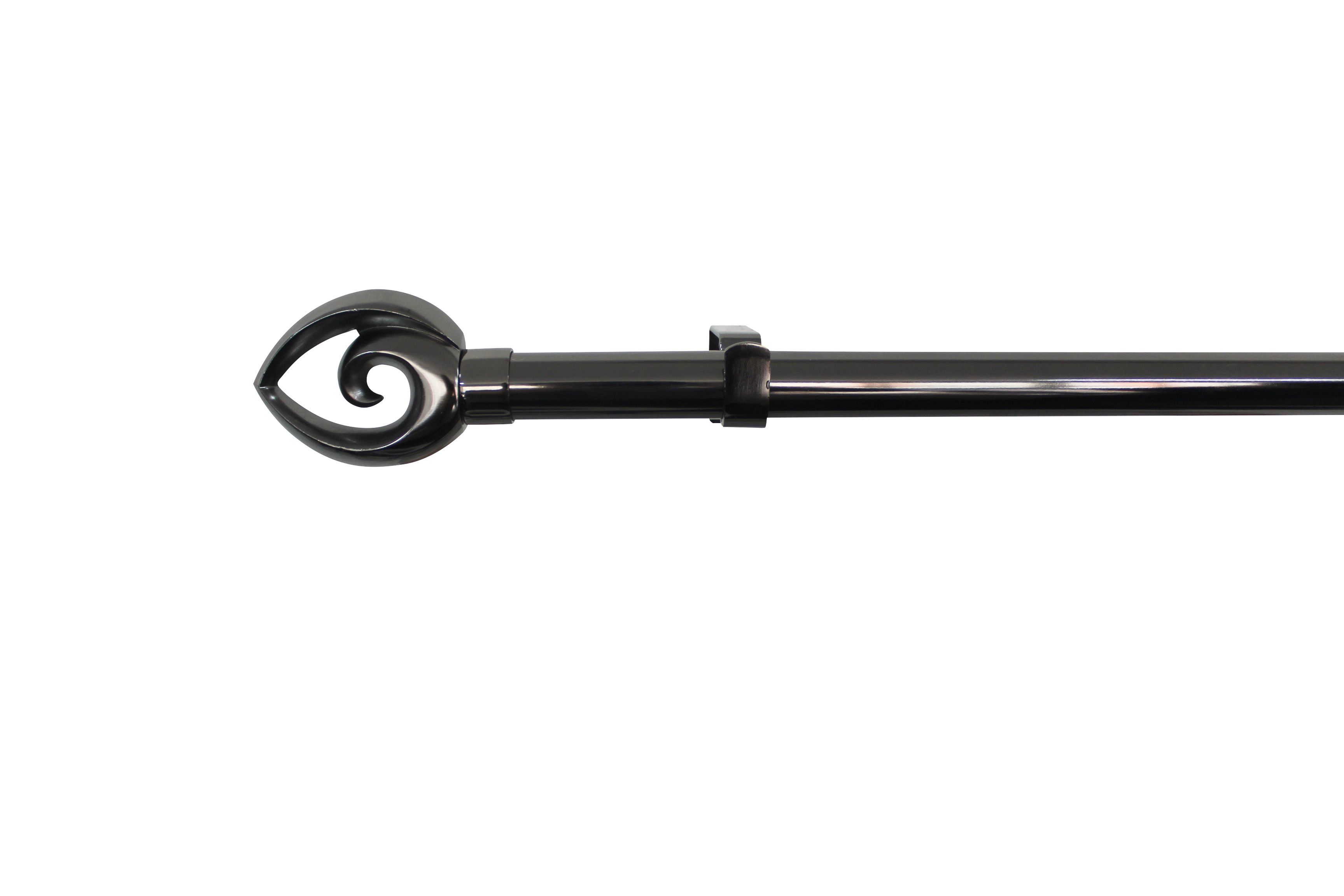 GoodHome Kilmos Gloss Black Nickel effect Extendable Bullet Curtain pole Set, (L)2000mm-3300mm (Dia)28mm