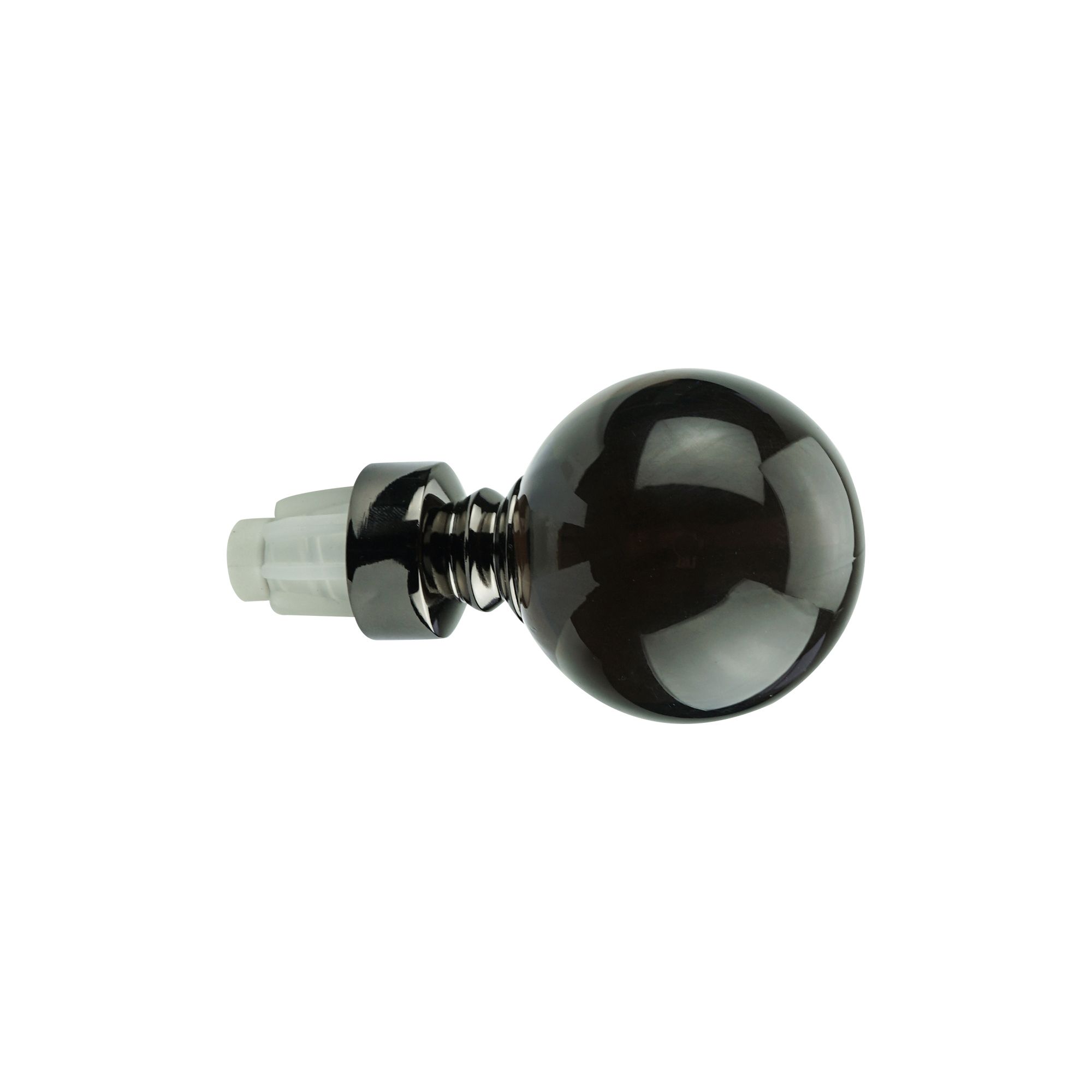 GoodHome Kimlos Black Nickel effect Glass & metal Ball Curtain pole finial (Dia)28mm