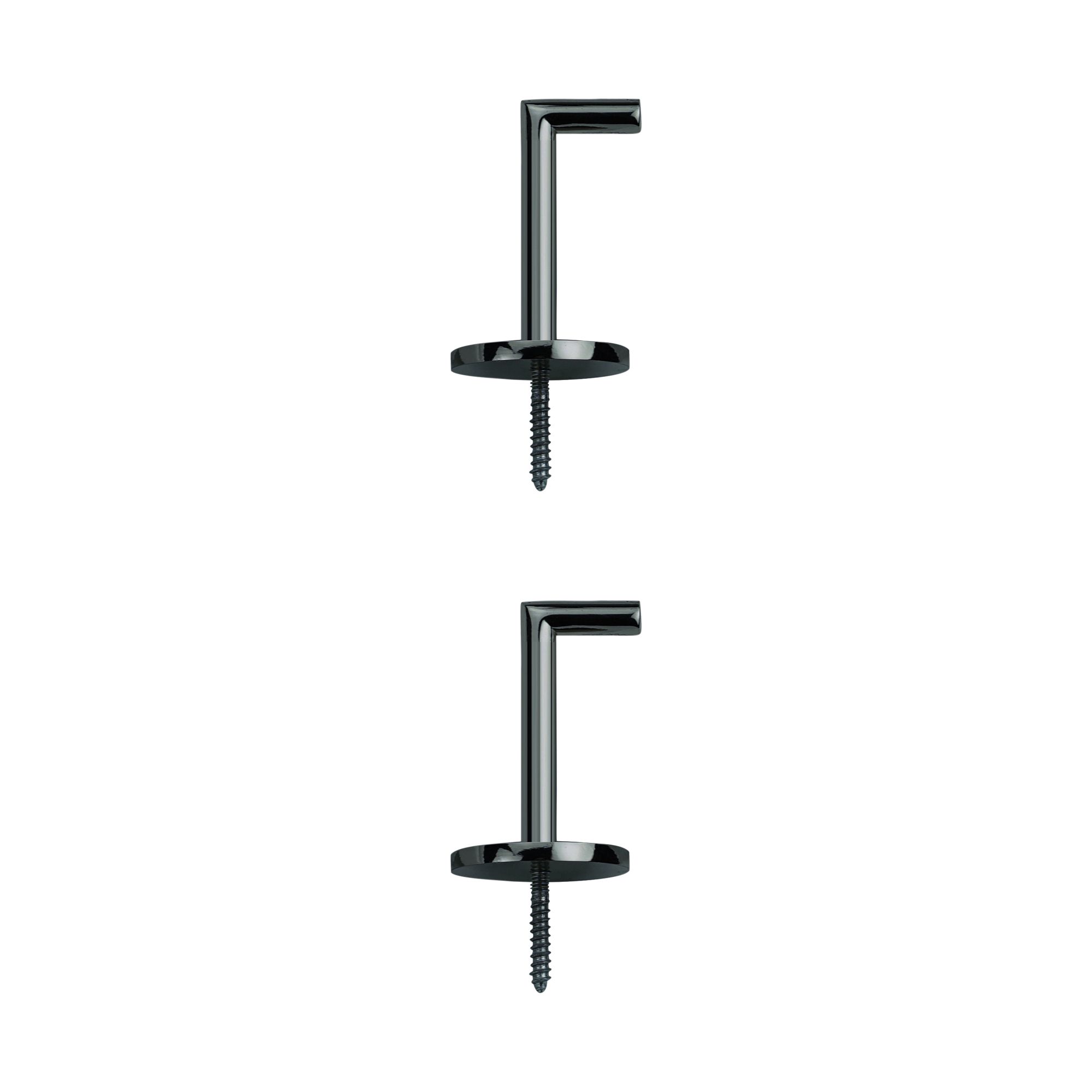 GoodHome Kimlos Black Nickel effect Hook Curtain tie back, Set of 2