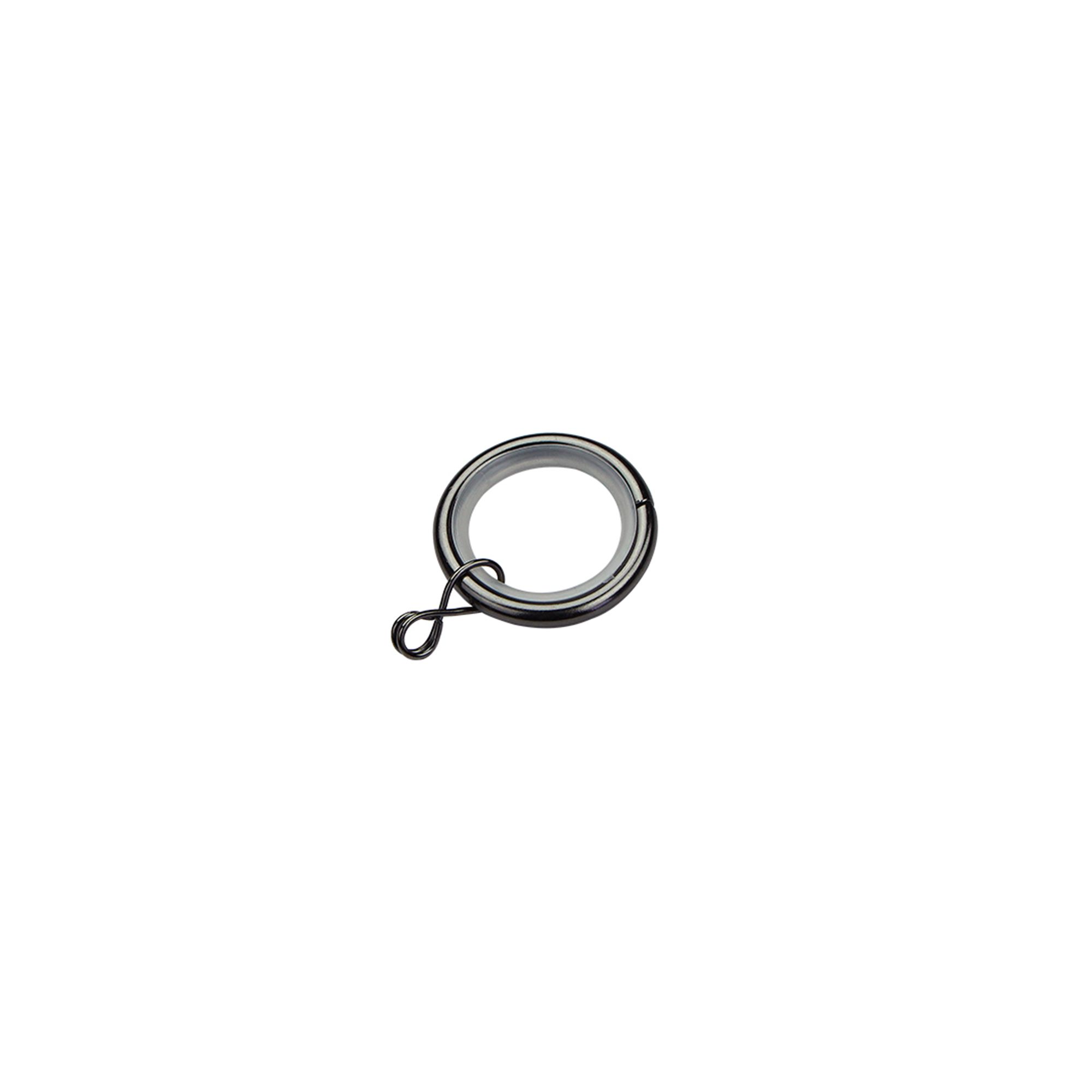 GoodHome Kimlos Nickel effect Black Curtain ring (Dia)19mm, Pack of 10
