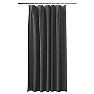 GoodHome Kina Black Plain Shower curtain (L)1800mm