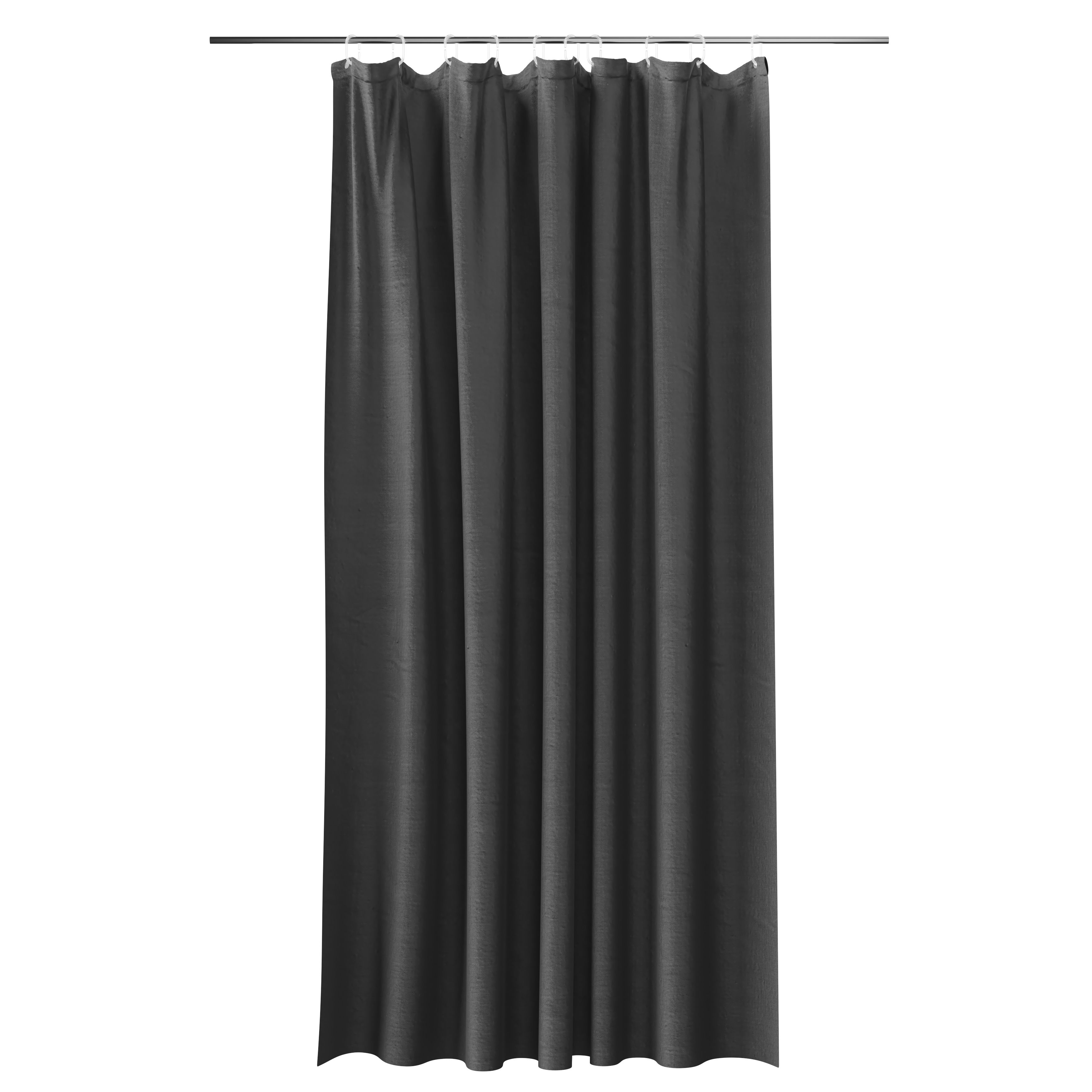 GoodHome Kina Black Plain Shower curtain (W)180cm