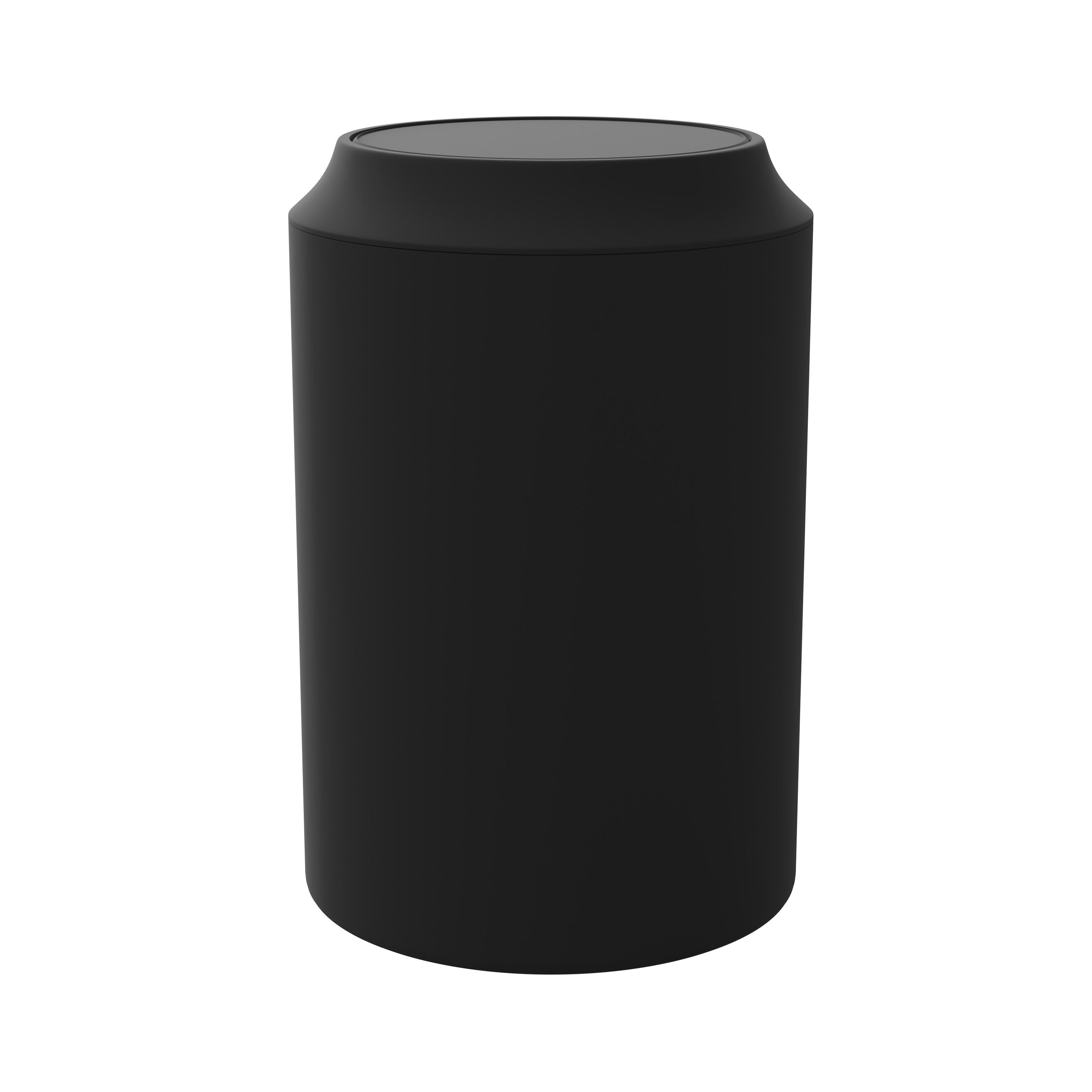 GoodHome Kina Black Plastic Bathroom Bin - 5L