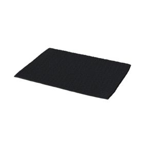 GoodHome Kina Black Rectangular Bath mat (L)70cm (W)50cm