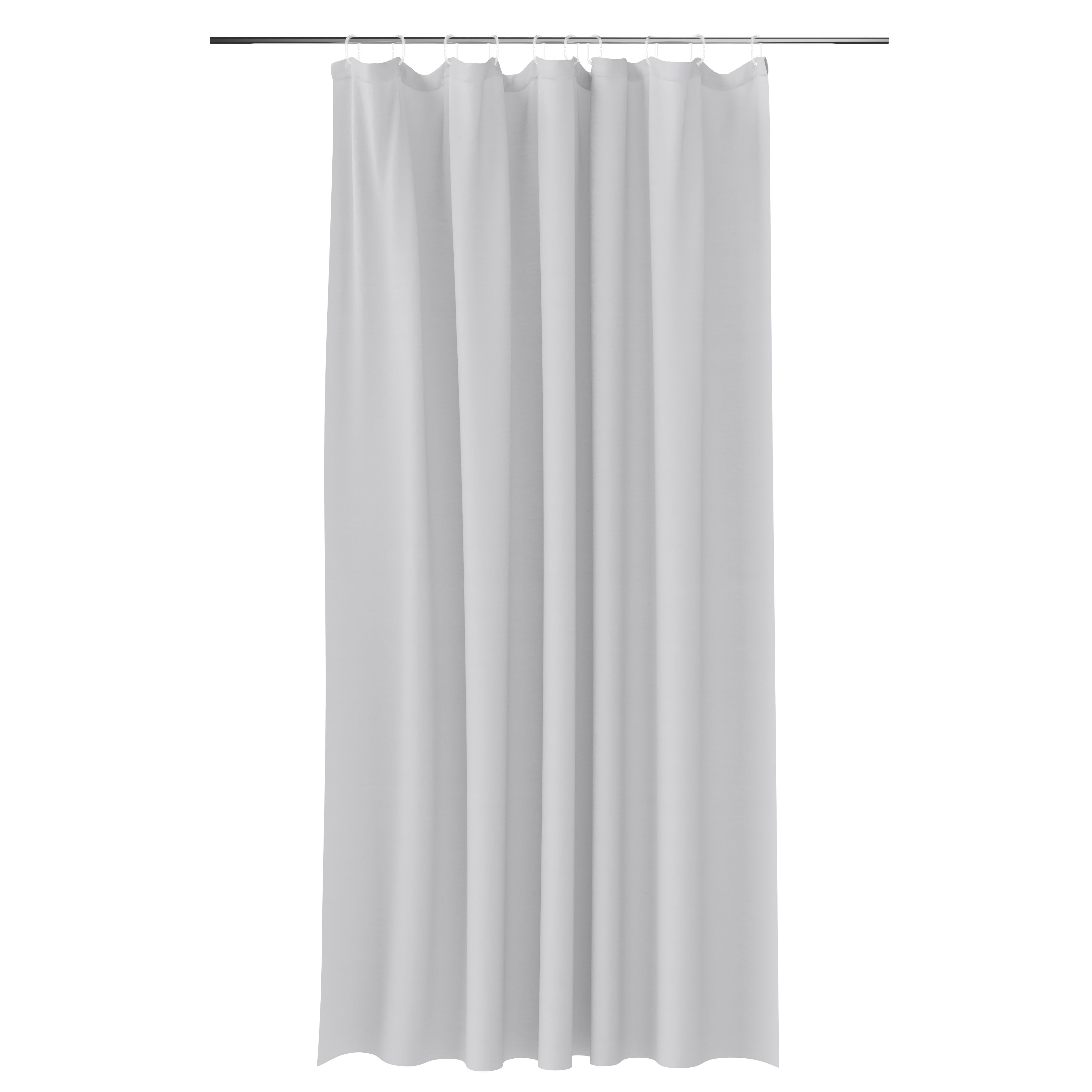 GoodHome Kina High rise grey Plain Shower curtain (W)180cm