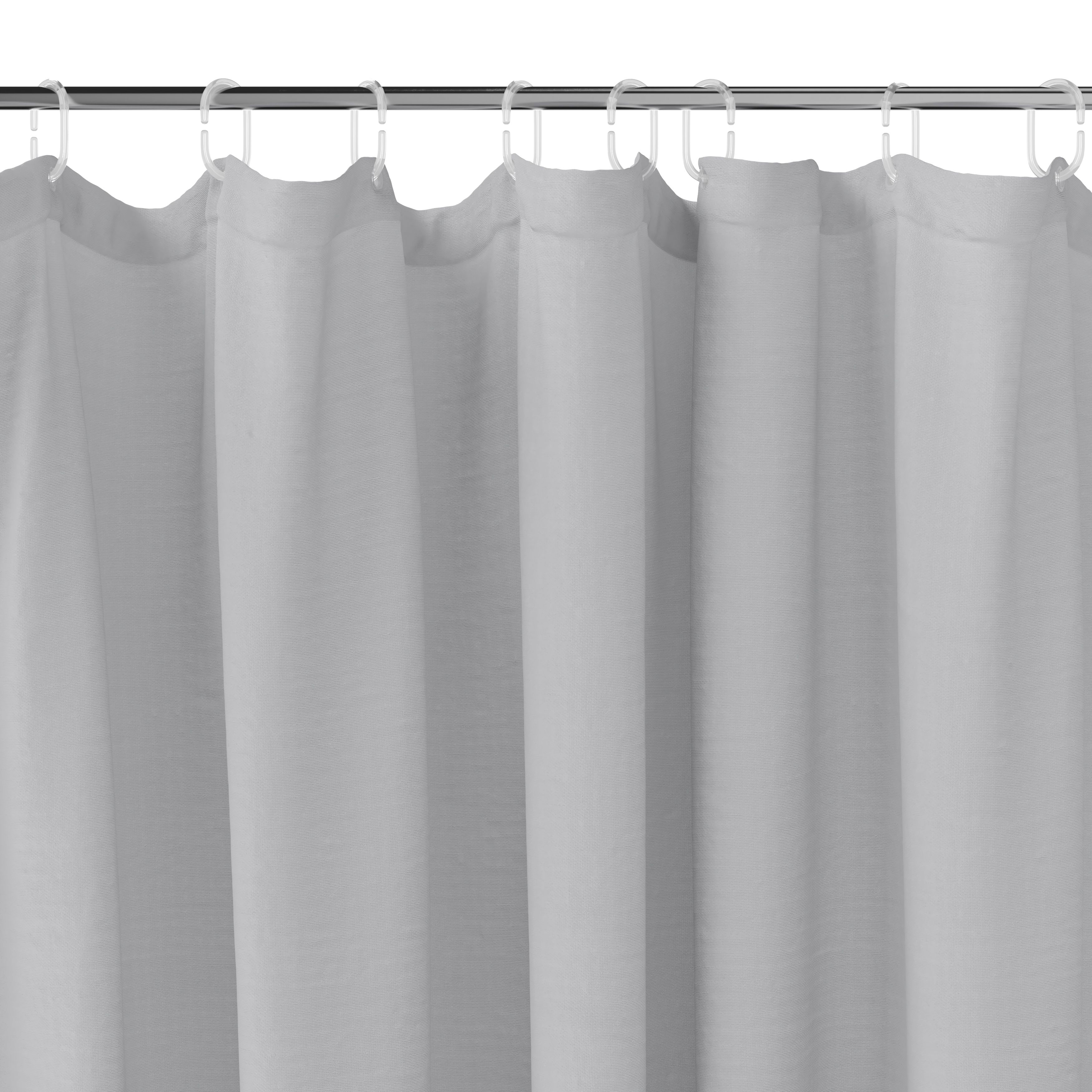 GoodHome Kina High rise grey Plain Shower curtain (W)180cm