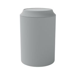 GoodHome Kina High rise grey Polystyrene (PS) Round Bathroom Swing top lid Bin, 5L
