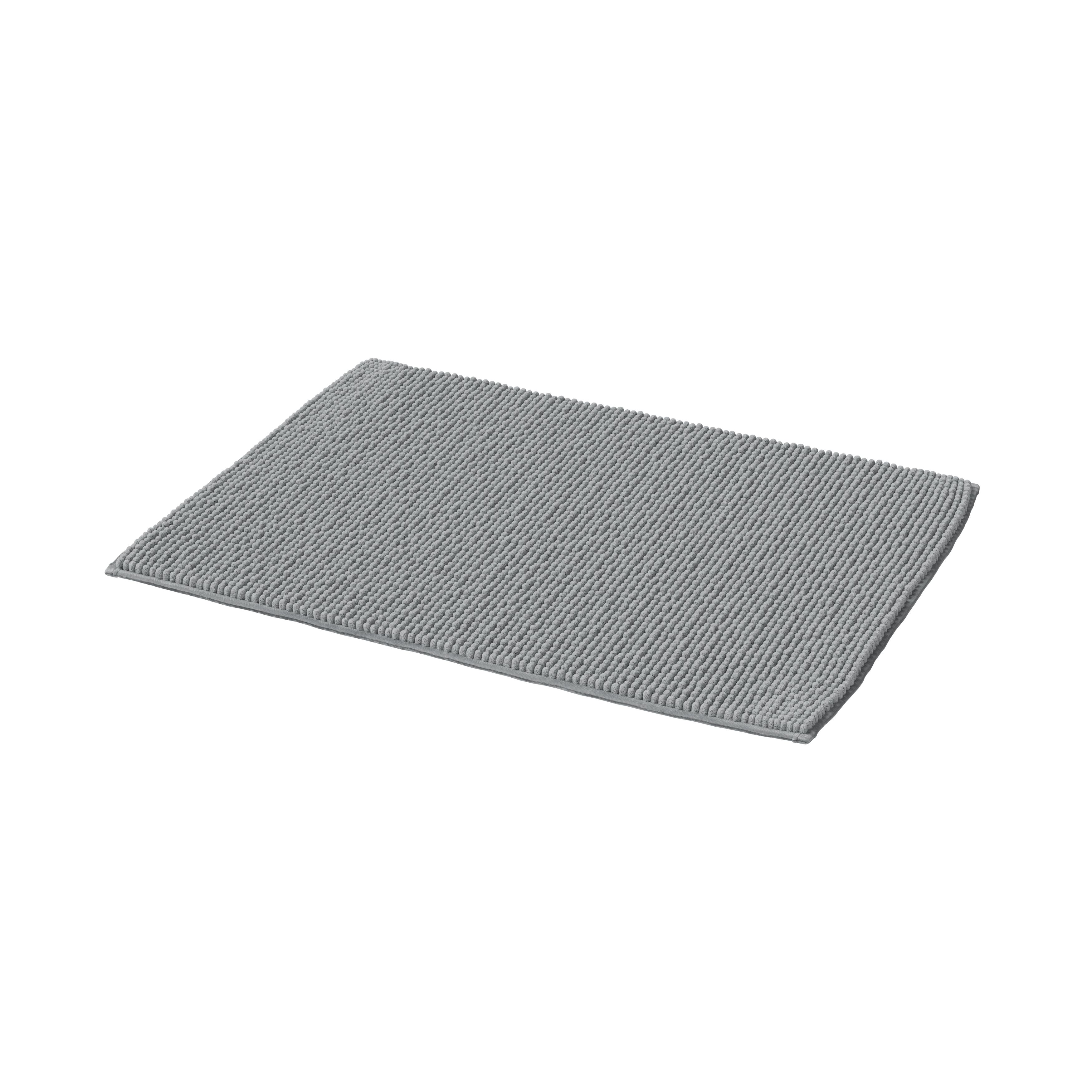 GoodHome Kina High rise grey Rectangular Bath mat (L)70cm (W)50cm