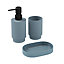GoodHome Kina Matt Water blue Polystyrene (PS) Freestanding Soap dispenser