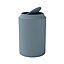 GoodHome Kina Water blue Polystyrene (PS) Round Bathroom Swing top lid Bin, 5L