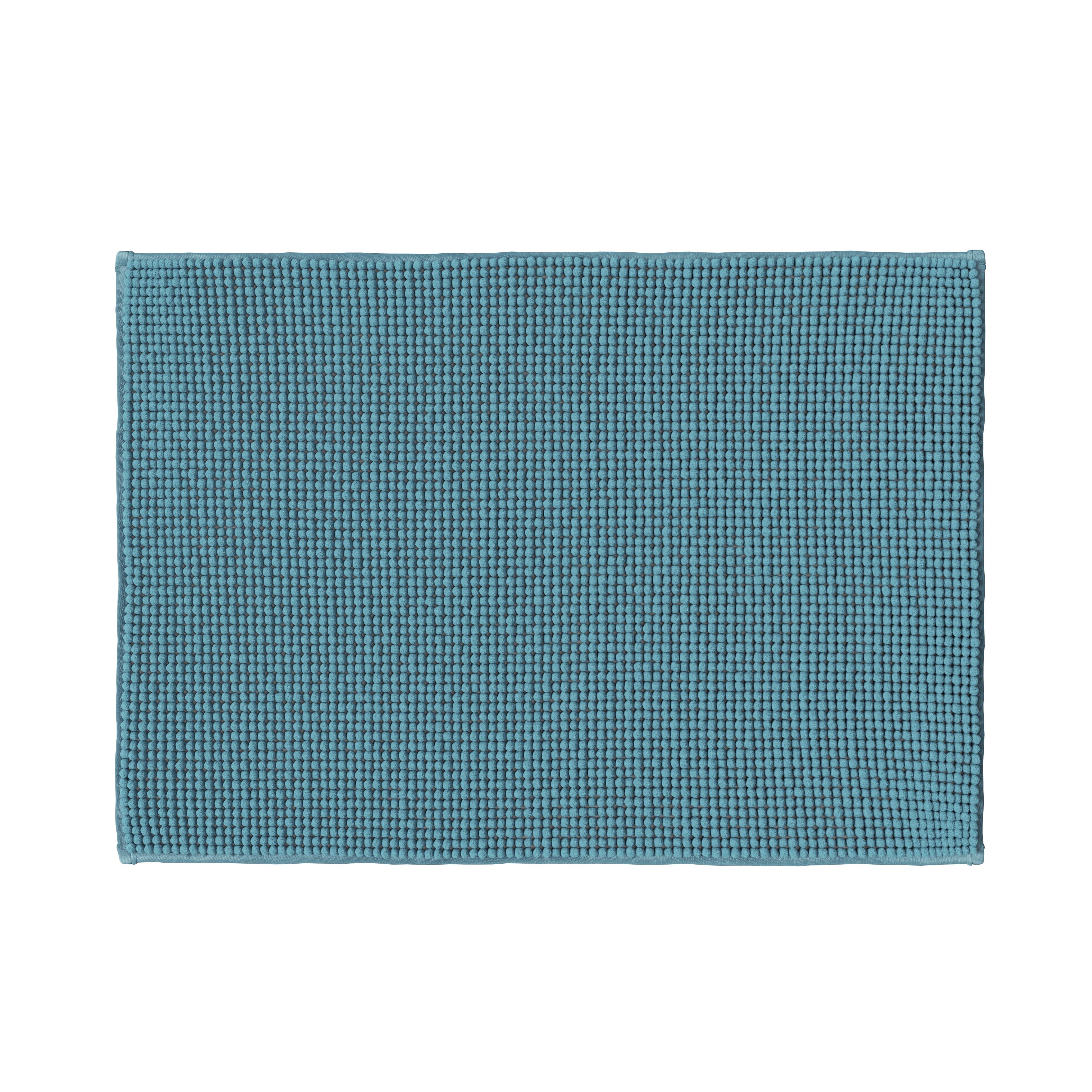 GoodHome Kina Water blue Rectangular Bath mat (L)70cm (W)50cm
