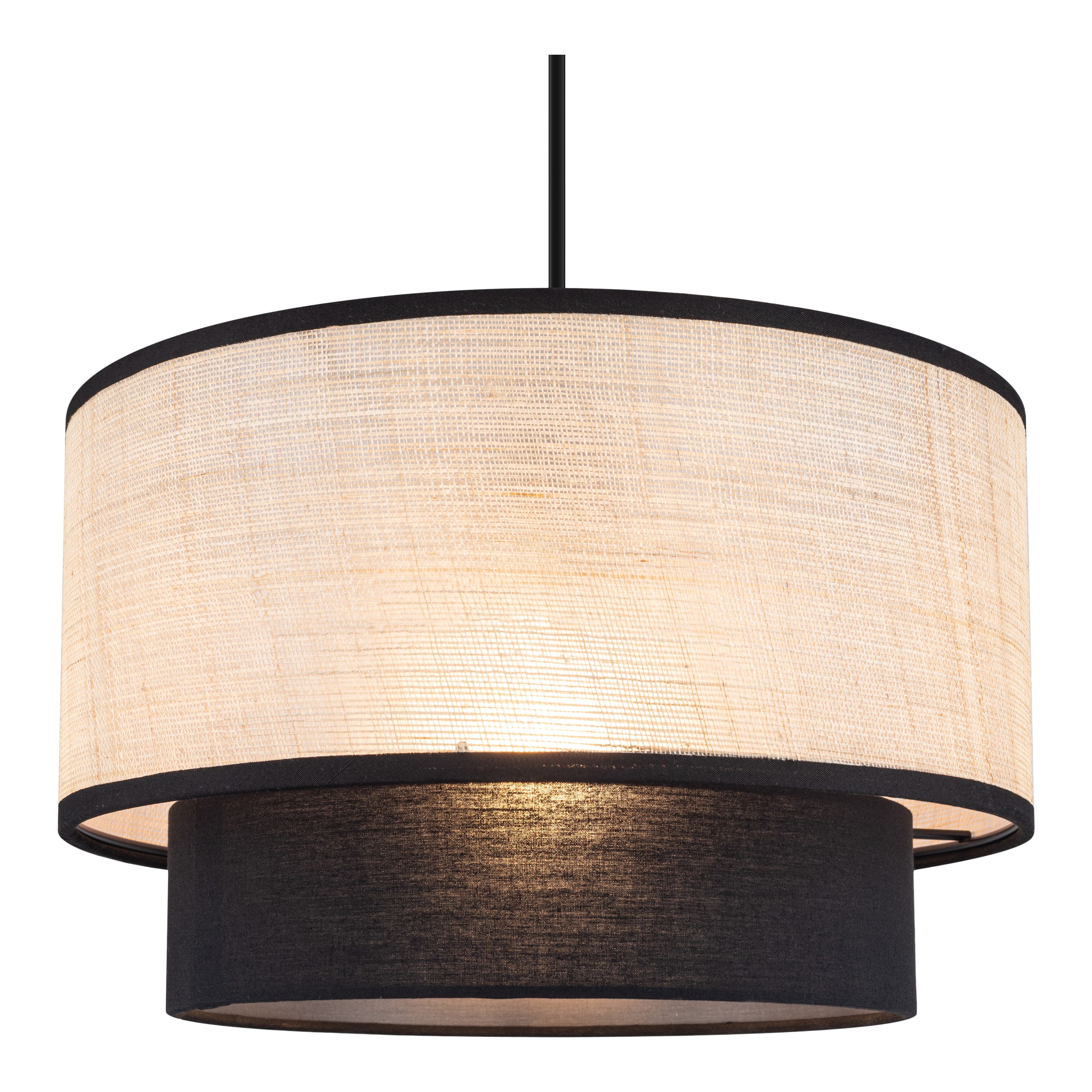 GoodHome Kinglet Natural & Black Round Lamp shade (D)30cm