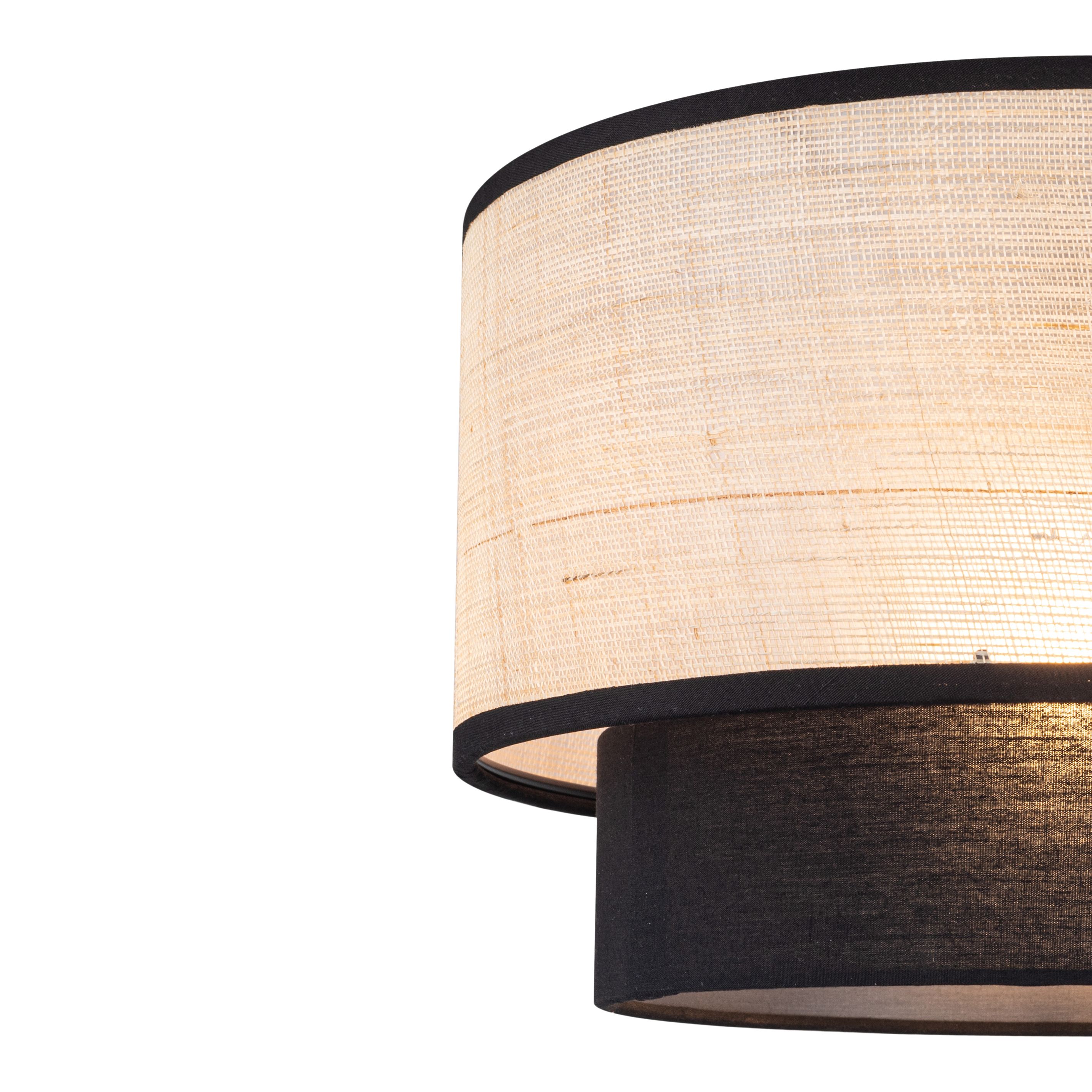 GoodHome Kinglet Natural & Black Round Lamp shade (D)30cm