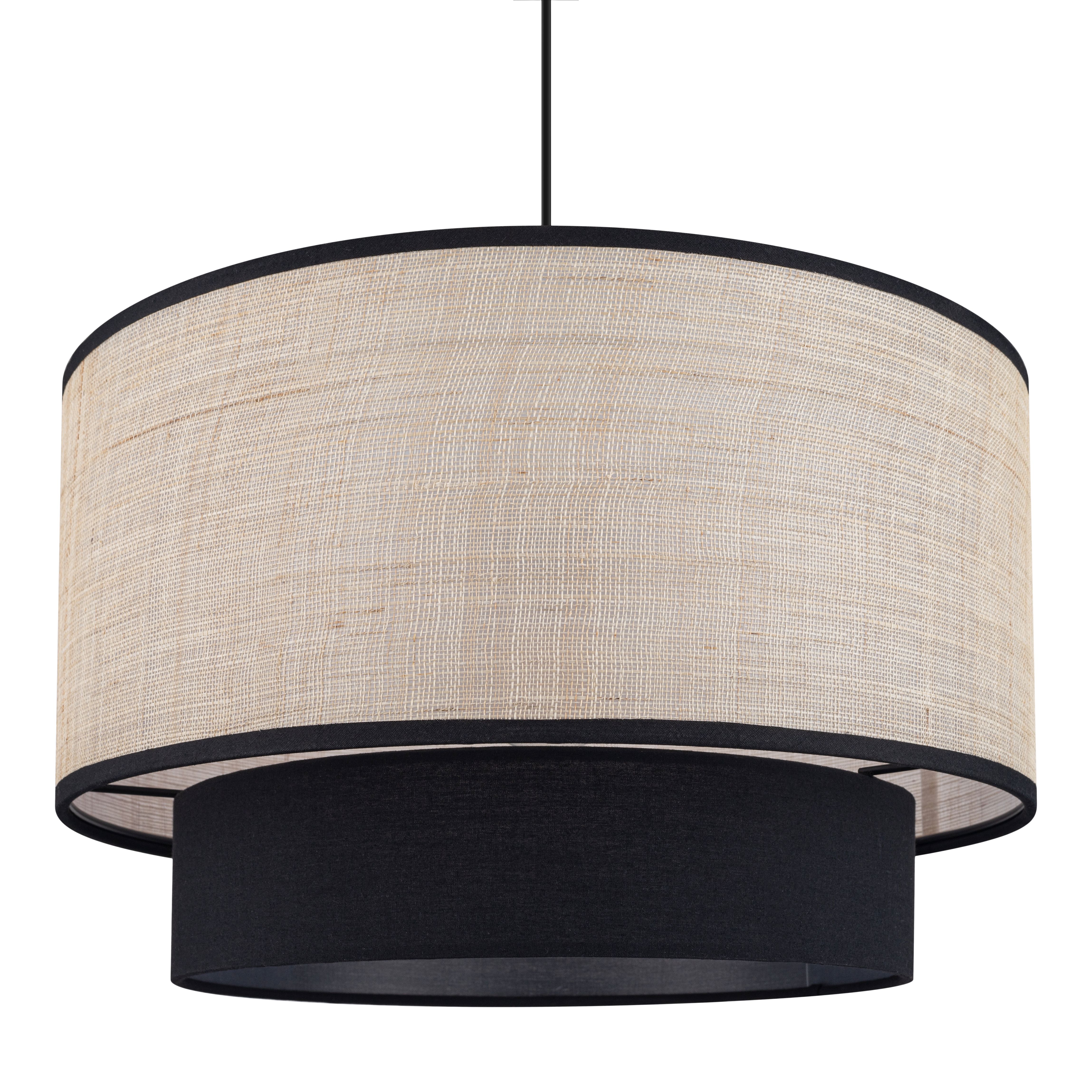 GoodHome Kinglet Natural & Black Round Lamp shade (D)38cm