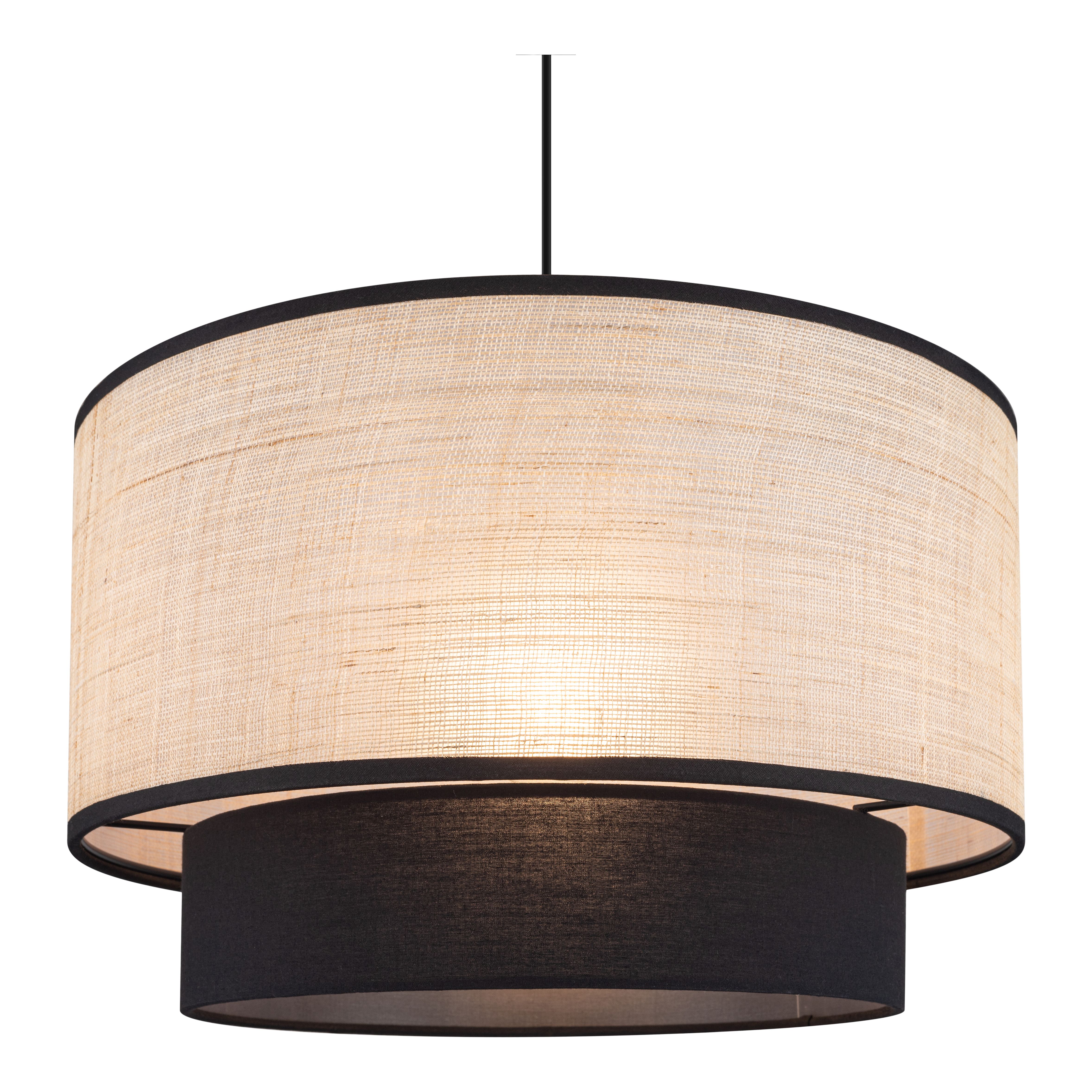 GoodHome Kinglet Natural & Black Round Lamp shade (D)38cm