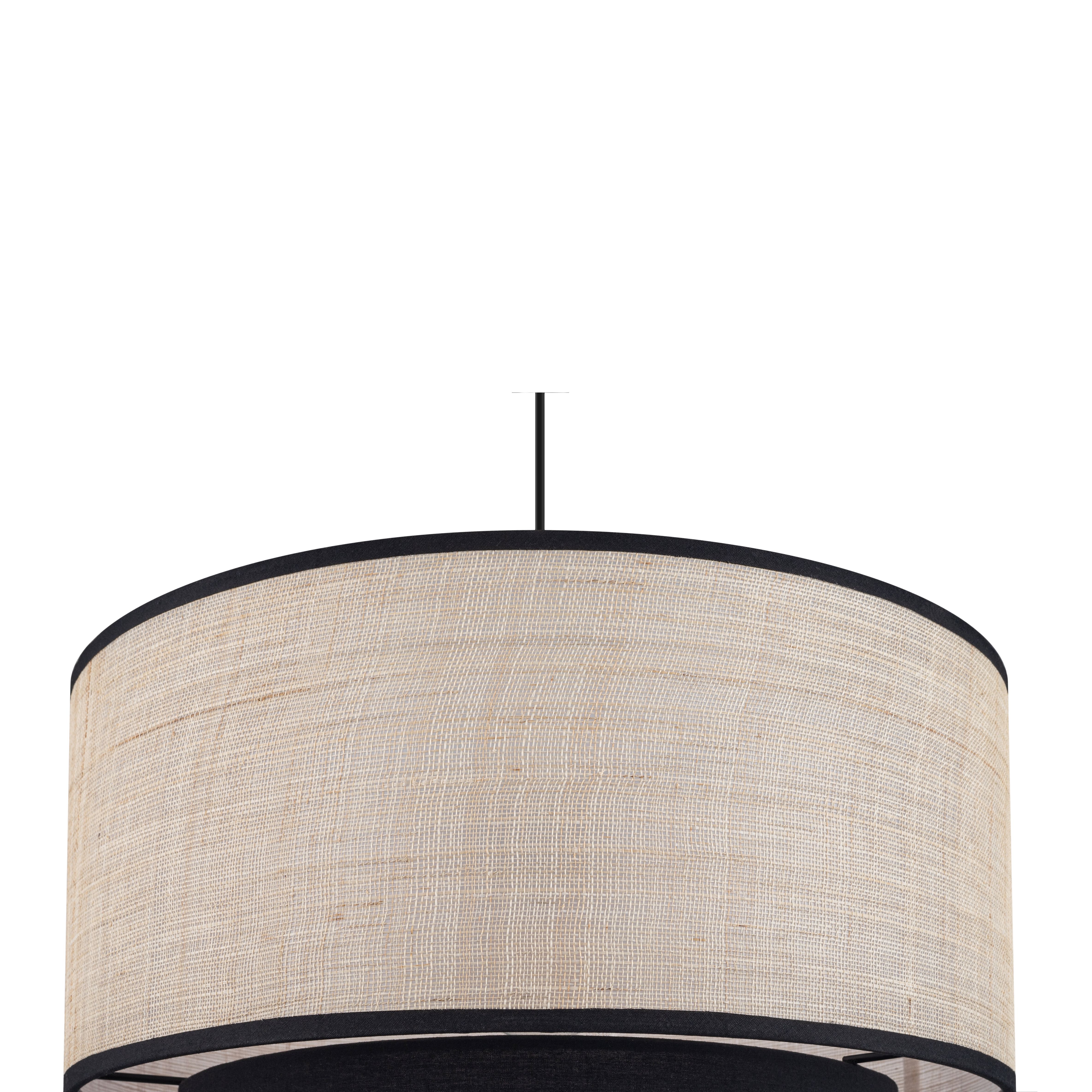 GoodHome Kinglet Natural & Black Round Lamp shade (D)38cm