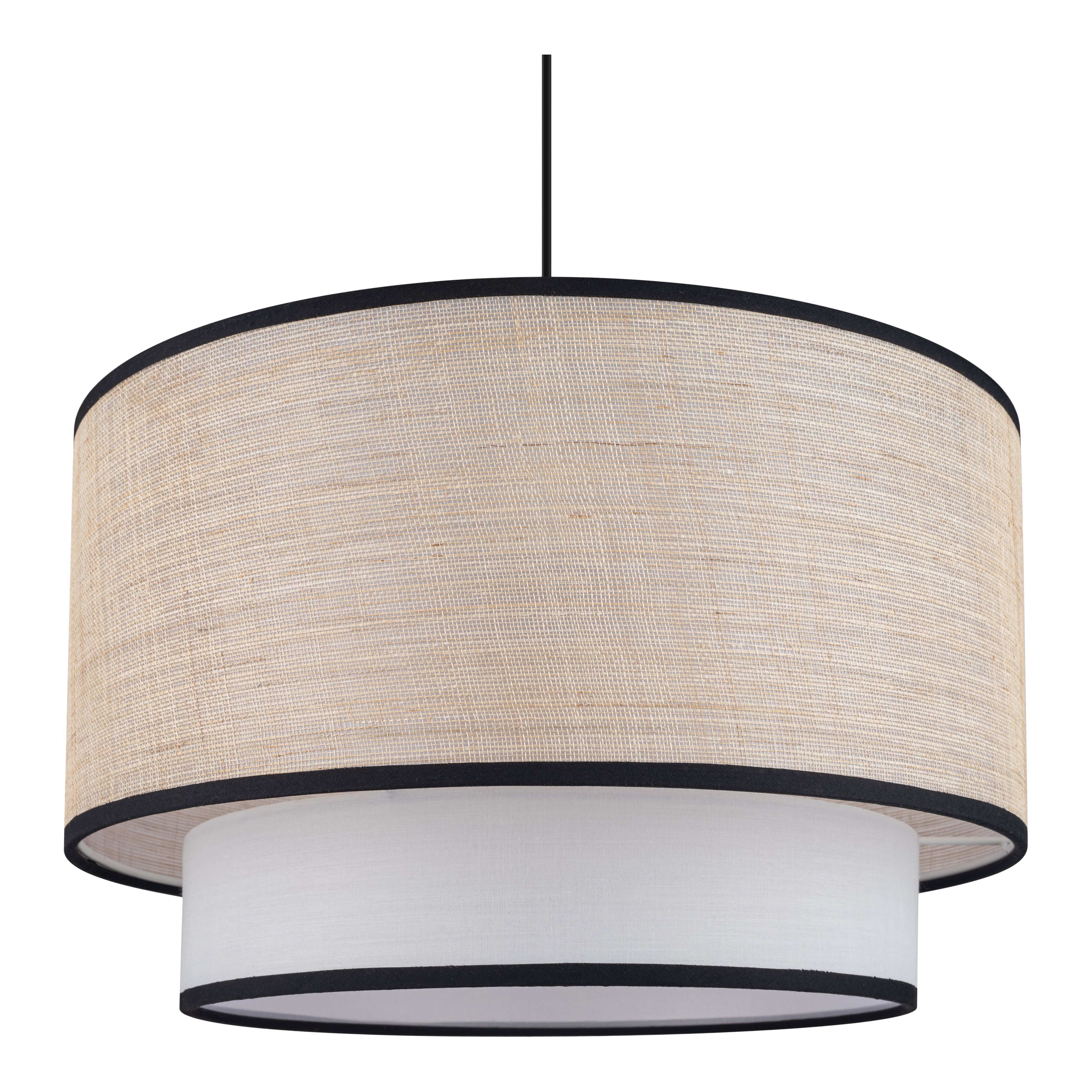GoodHome Kinglet White, Natural & Black Round Lamp shade (D)38cm