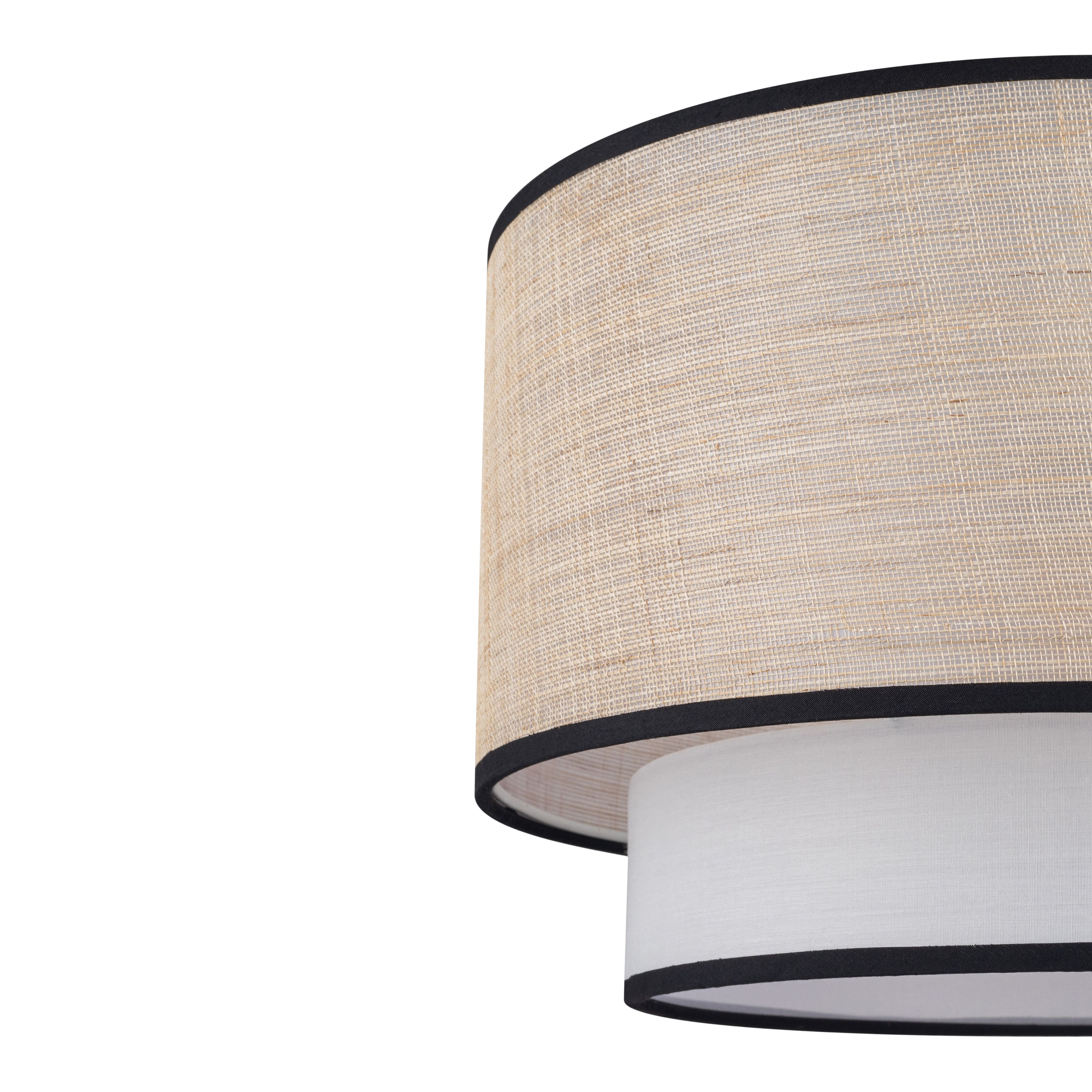 GoodHome Kinglet White, Natural & Black Round Lamp shade (D)38cm