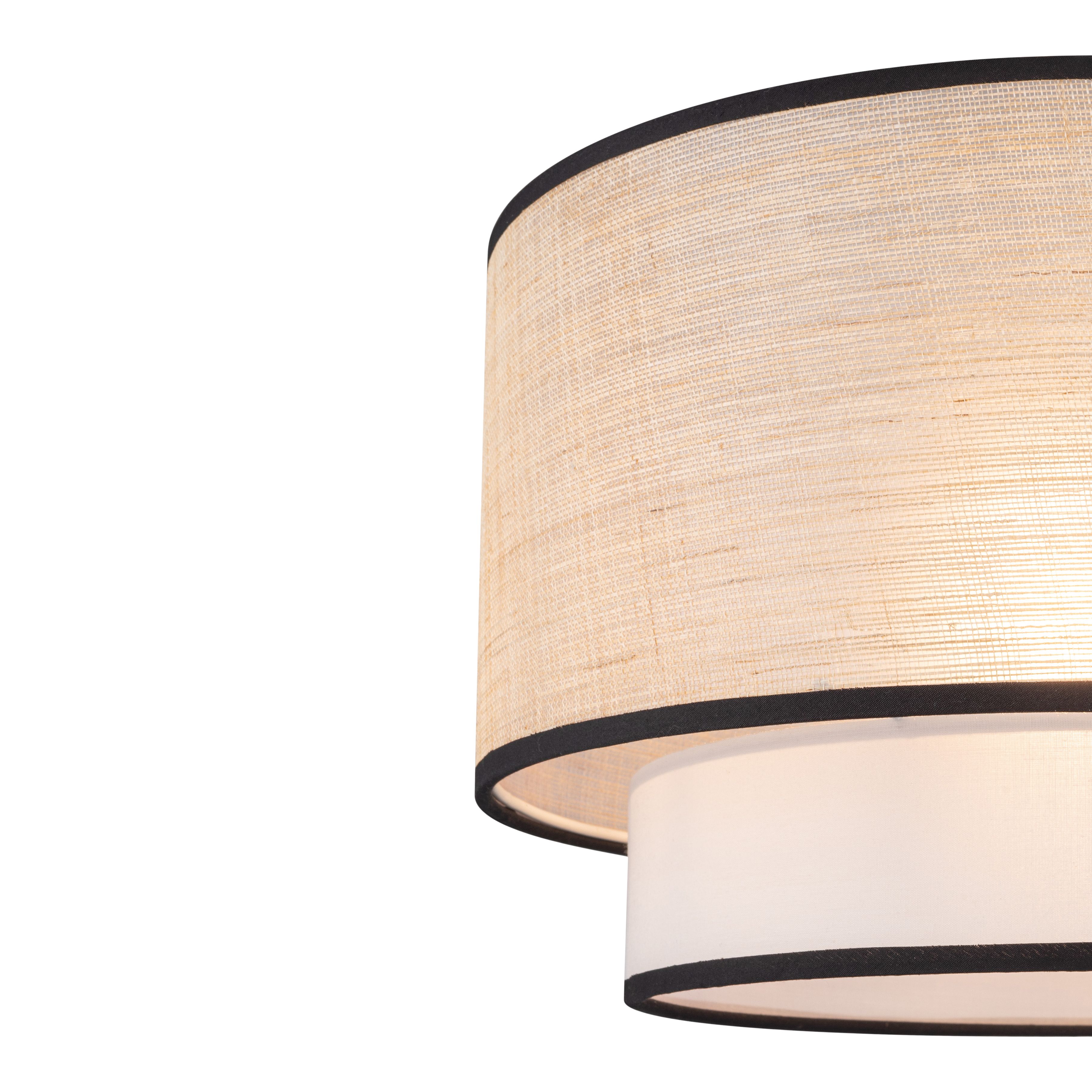 GoodHome Kinglet White, Natural & Black Round Lamp shade (D)38cm