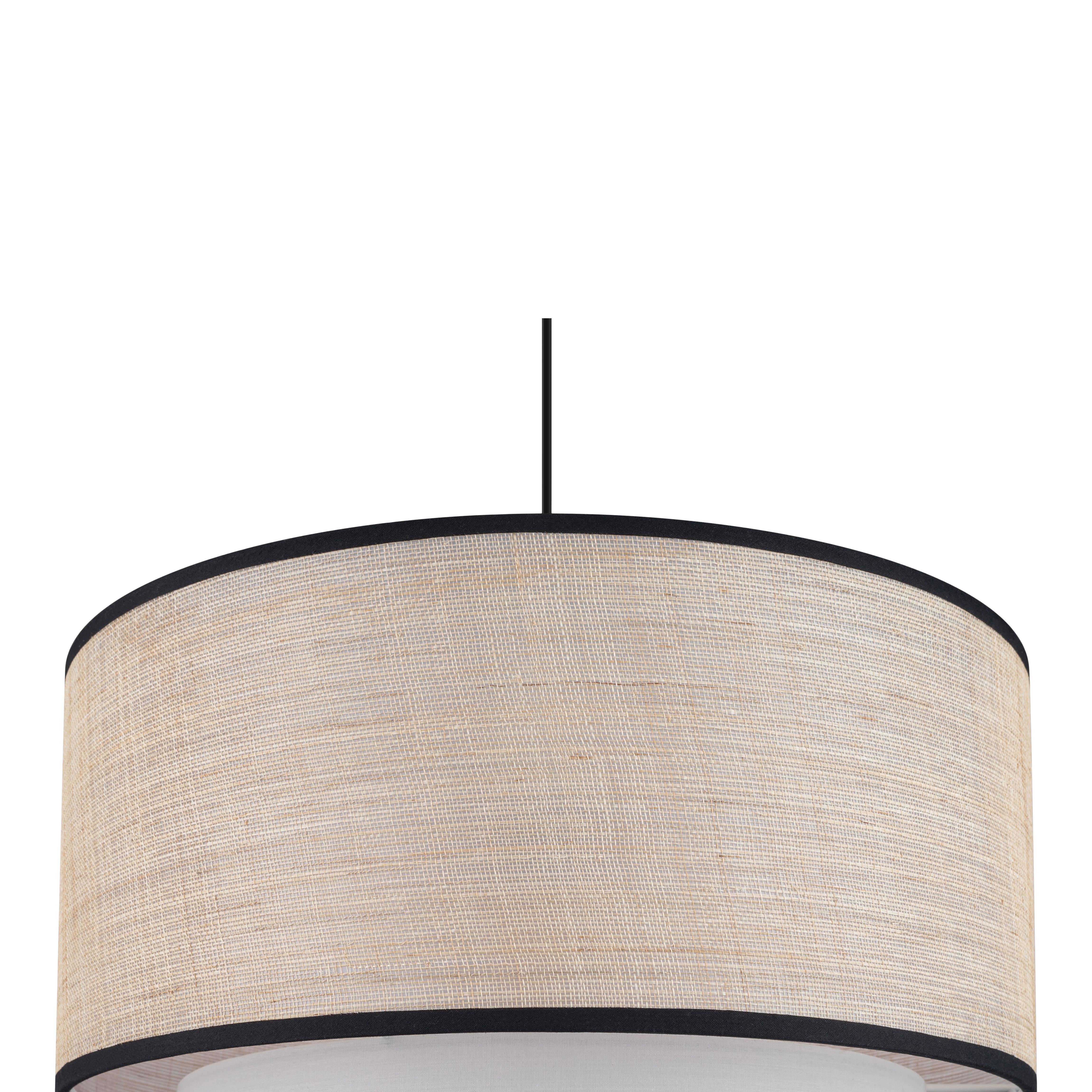 GoodHome Kinglet White, Natural & Black Round Lamp shade (D)38cm